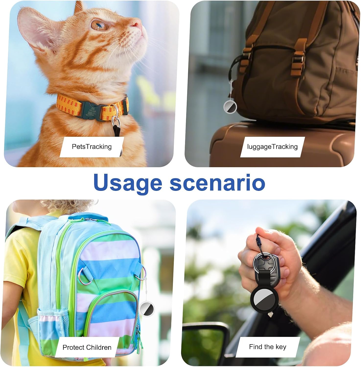 Air Tracker Tag 2 Pack [Apple MFi Certified] with Find My(iOS Only), Key Finder with No App Needed, Waterproof, 365-Day Standby,Wallet Key Bag Luggage Tracker