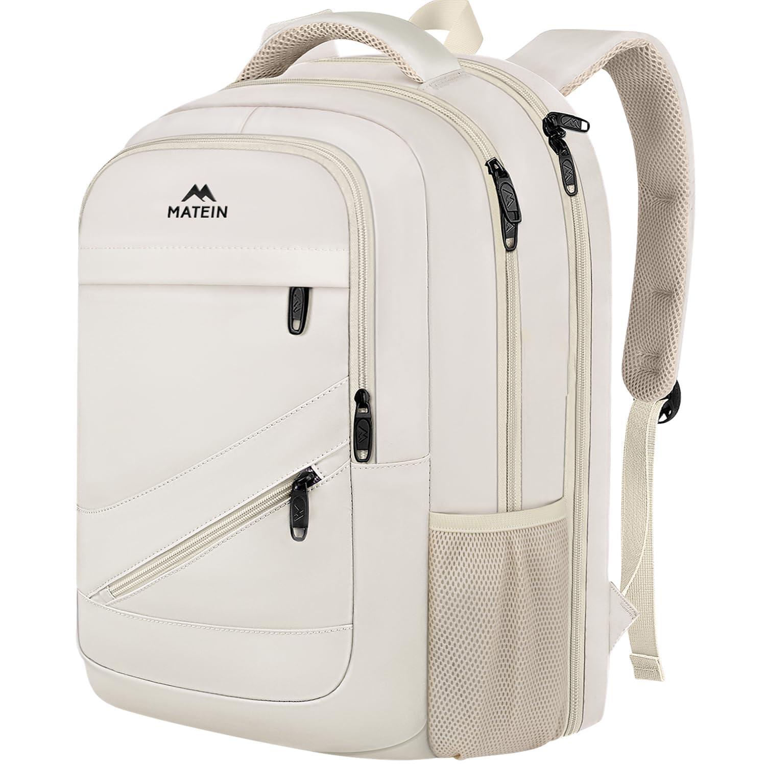 MATEIN Work Backpack for Women 17.3 In Laptop, Water Resistant Business Bag | Computer Backpack Fits 17" Notebook, TSA Approved Travel Back Pack with Multiple Pockets, Spacious Commute Bag, Beige Brown