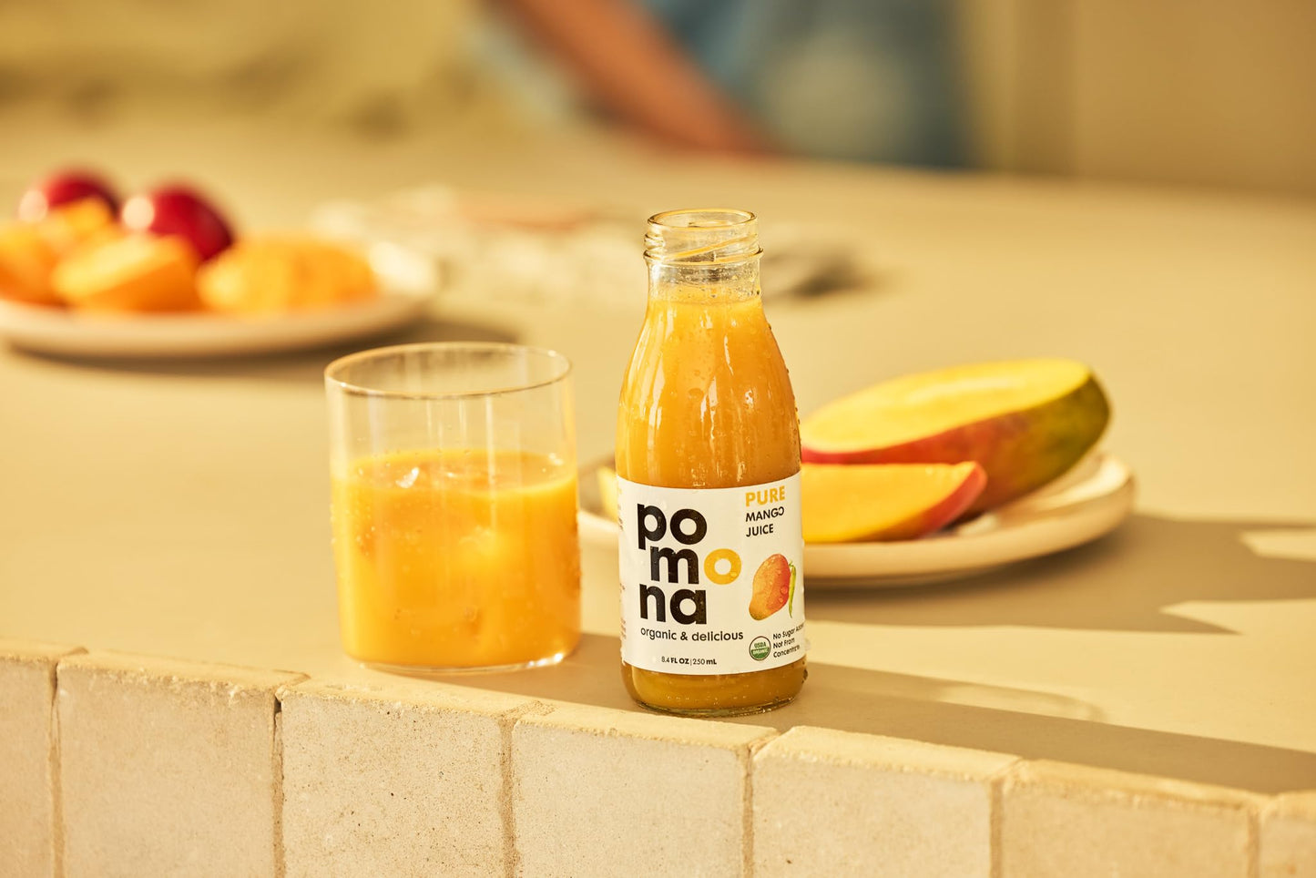 Pomona Organic Juices Pure Mango Juice, 8.4 Ounce Bottle (Pack of 12), Cold Pressed Organic Juice, Non-GMO, No Sugar Added, Not from Concentrate, Gluten Free, Kosher Certified, Preservative Free