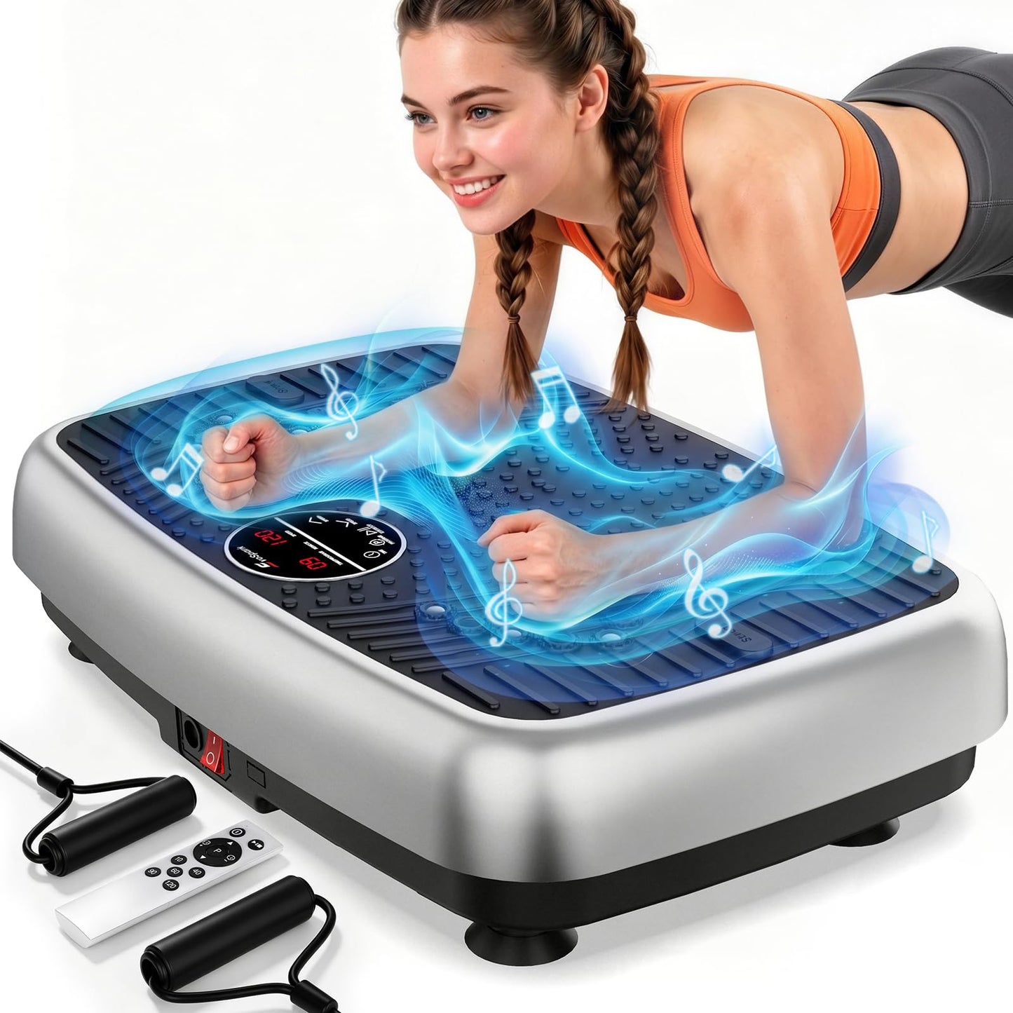 Vibration Plate Exercise Machine, 2026 EvoSpark Dual Motor Vibration Plate for Lymphatic Drainage, Whole Body Vibration Plates for Weight Loss, 450 Lbs Capacity Shake Fitness Platform