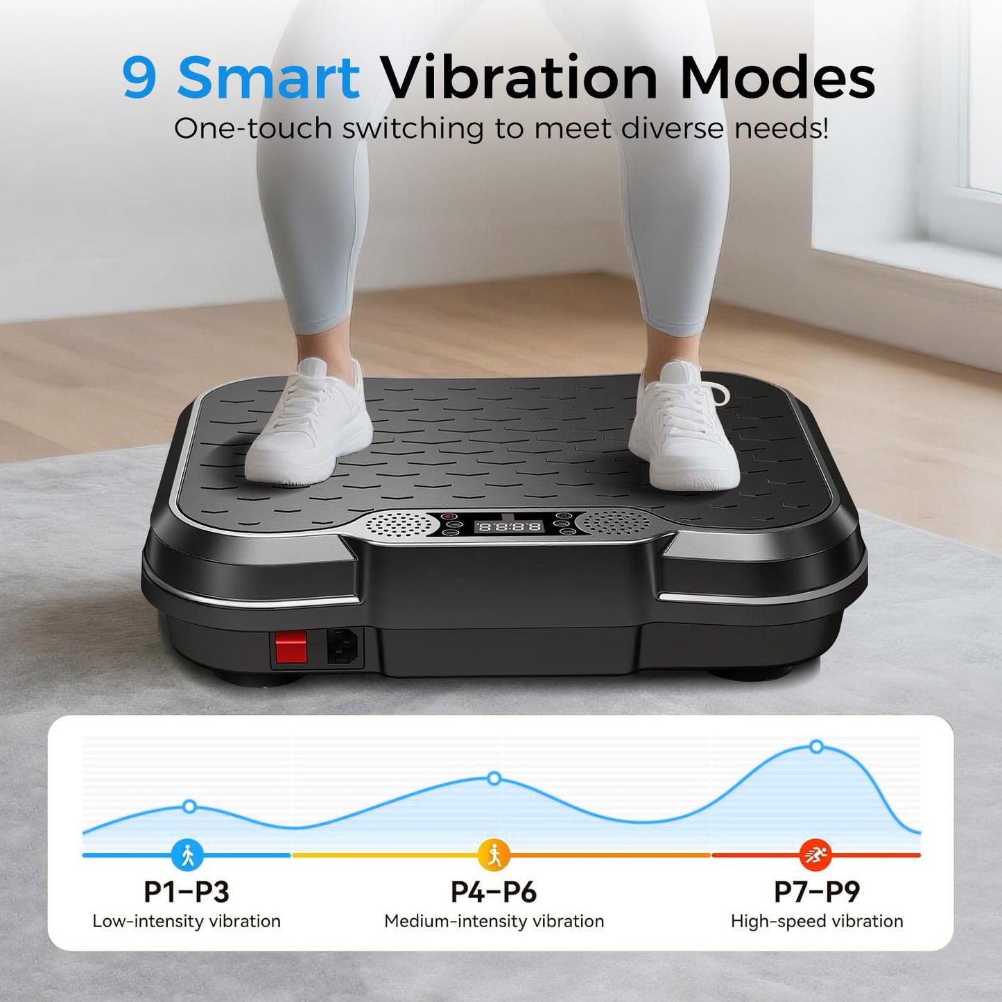 AoraPulse Vibration Plate Exercise Machine, Vibration Plate for Lymphatic Drainage Weight Loss, 400 Lbs Capacity Full Body Workout Vibrate Fitness Platform for Home Women Men