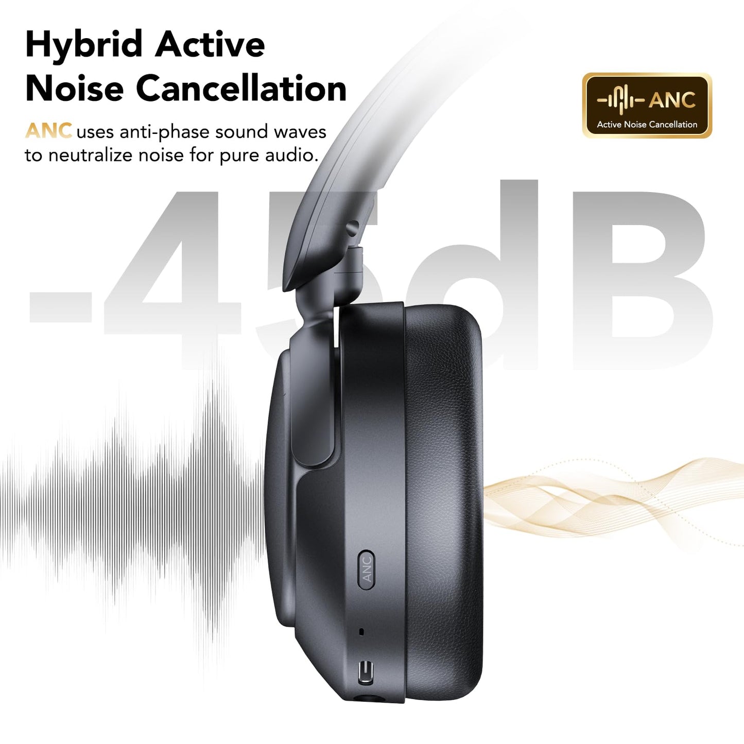 🔥72% Off!🔥TIMU Hybrid Active Noise Cancelling Bluetooth Headphones