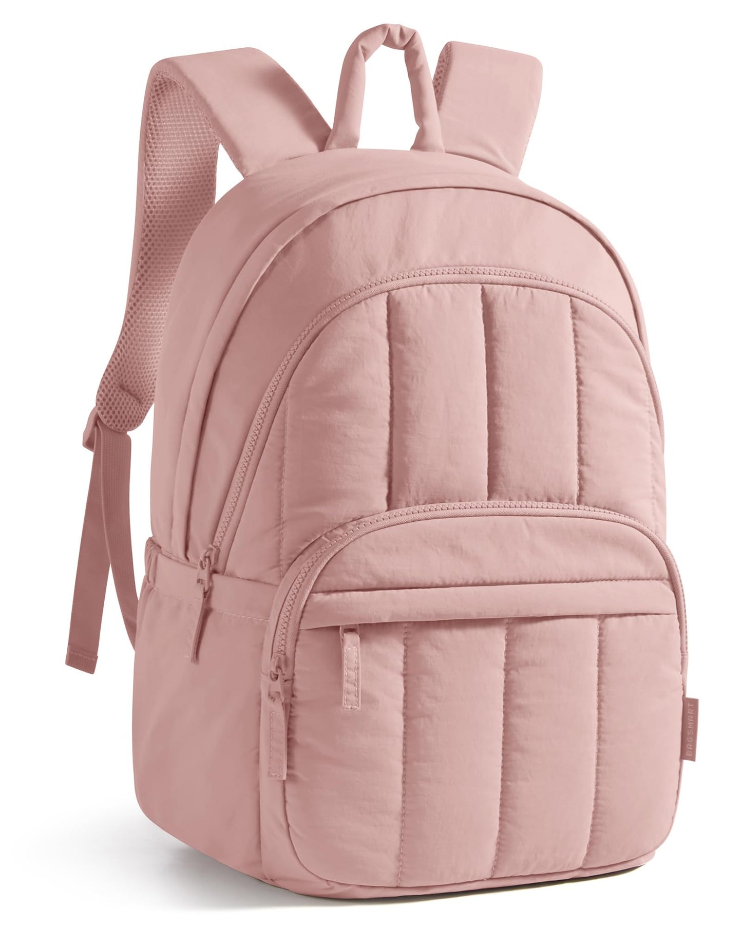 BAGSMART Travel Laptop Backpack, College Backpack for Women, Quilted Small Computer Bookbag, Water-Resistant 15.6 Inch Laptop Casual Bag, Dark Pink