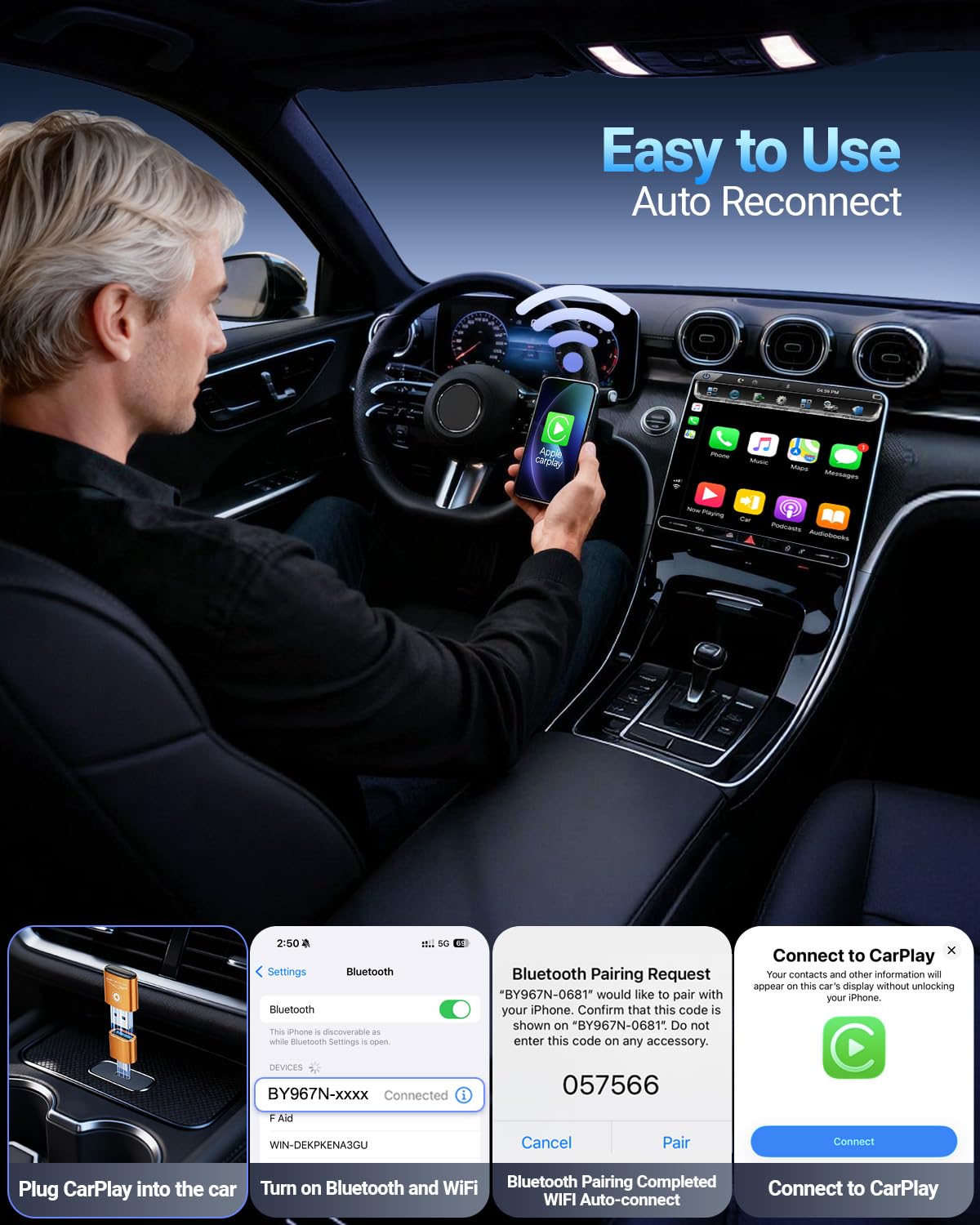 🔥80% Off!🔥Wireless CarPlay Adapter for Apple iPhone（2026 Upgraded）