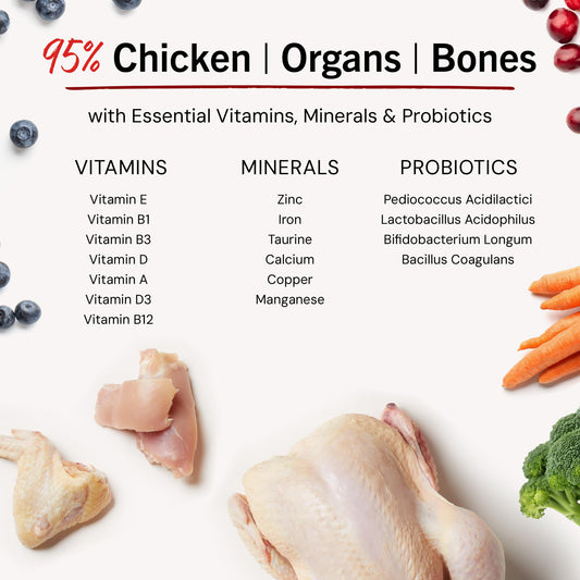 Stella & Chewy's Freeze-Dried Raw Chicken Meal Mixers- Dog Food Topper and Mixer - Made with 95% Cage-Free Chicken, Organs & Bone - Perfect for Picky Eaters - Grain-Free - 18oz