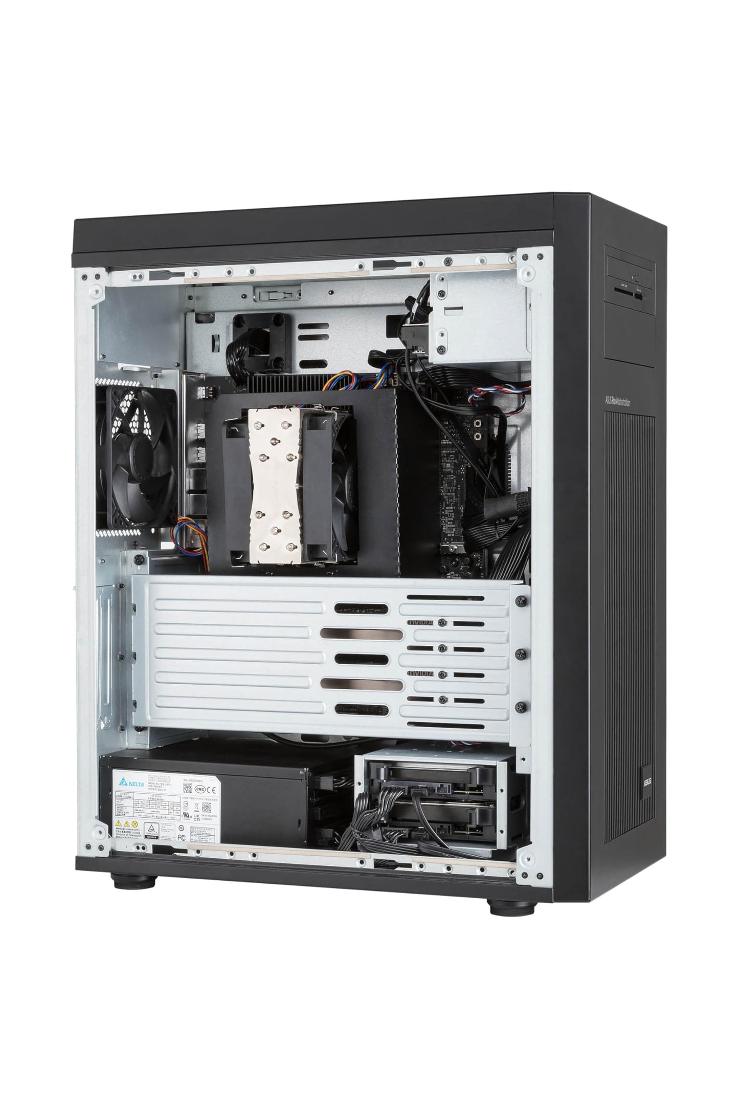 ASUS ExpertCenter Pro ET700I W7-B-750 Performance AI Barebones workstation supports Intel® Xeon® W-3400/W-2400, PCIe 5.0, DDR5 ECC, 2x 2.5Gb LAN, 2 x M.2, 2x GPU support, 750W 80 PLUS® Gold PSU, USB C