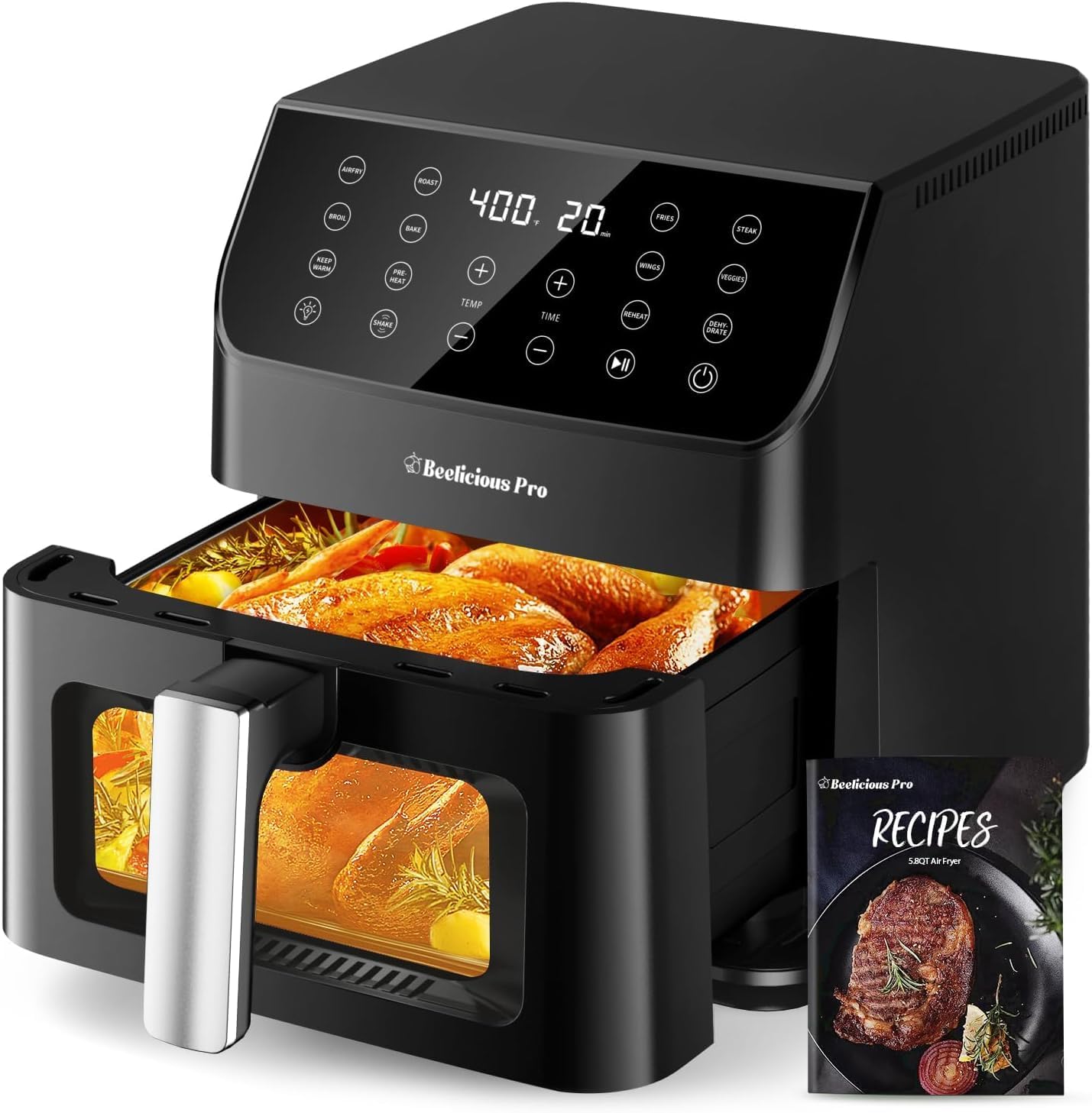 🔥70% Off!🔥Beelicious Large Air Fryer, 12-in-1 Digital Airfryer