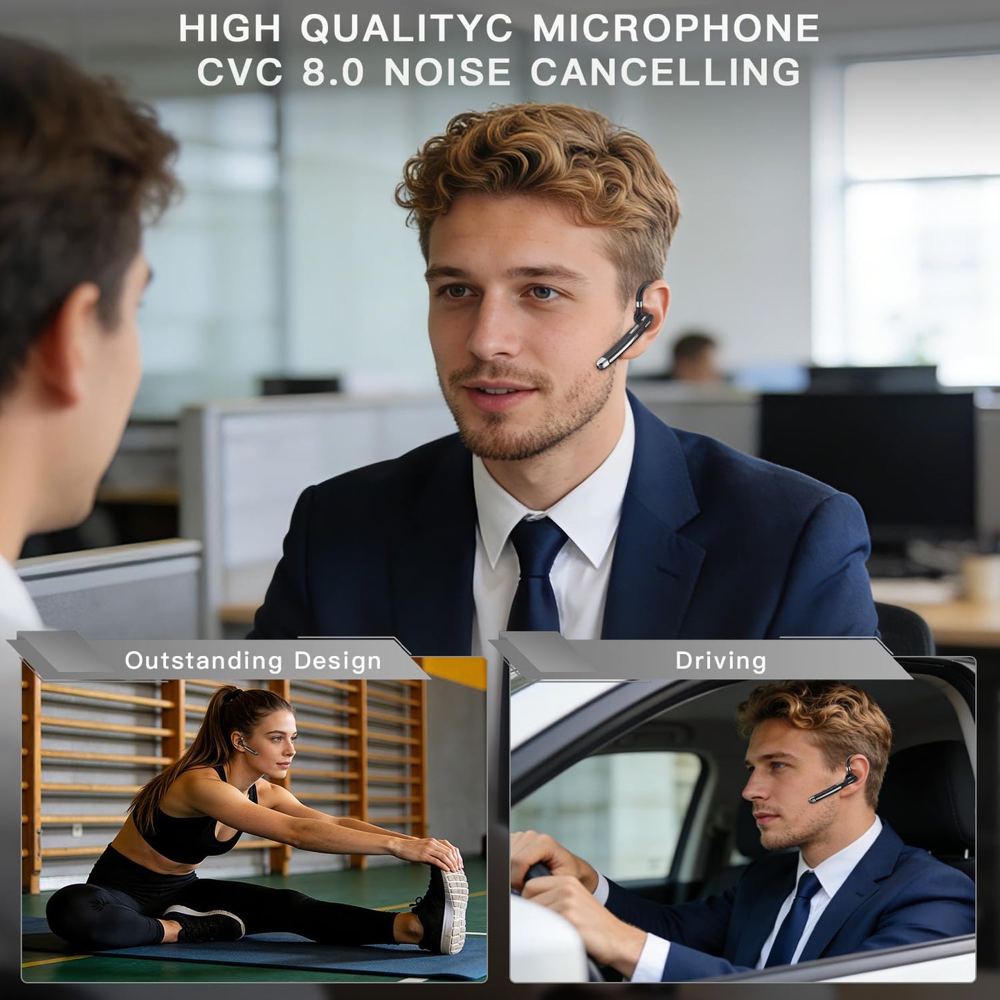 🔥77% Off!🔥Bluetooth Headset V6.1, Wireless Bluetooth Earpiece