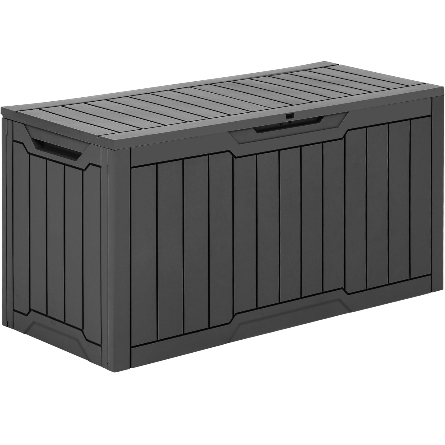YITAHOME 80 Gallon Resin Deck Box, Weather Resistant Outdoor Storage Box, Lockable Indoor Outdoor Storage for Supplies and Essentials, Dark Gray