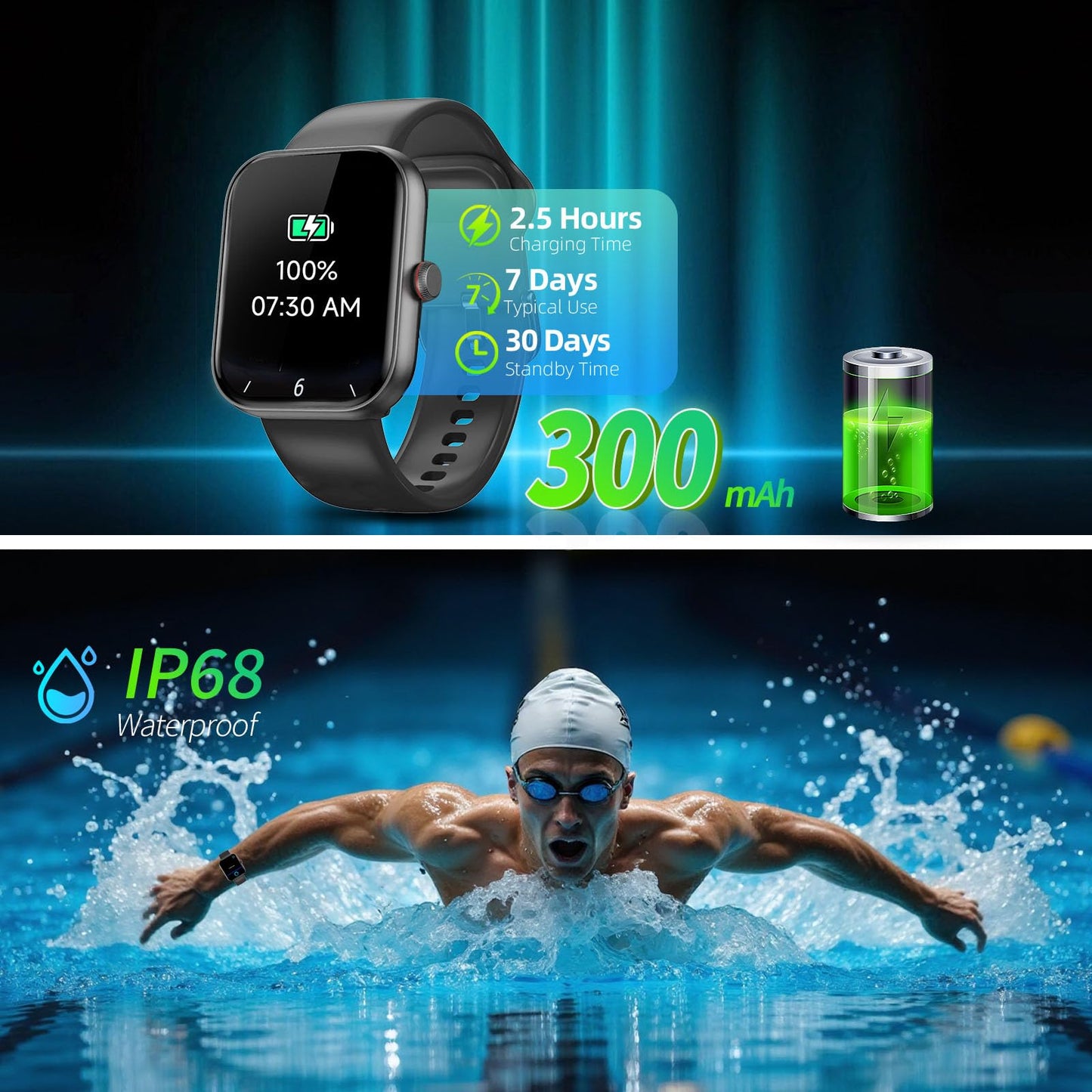🔥77% Off!🔥uaue Smart Watch for Men Women with Alexa Built-in, 1.91" HD