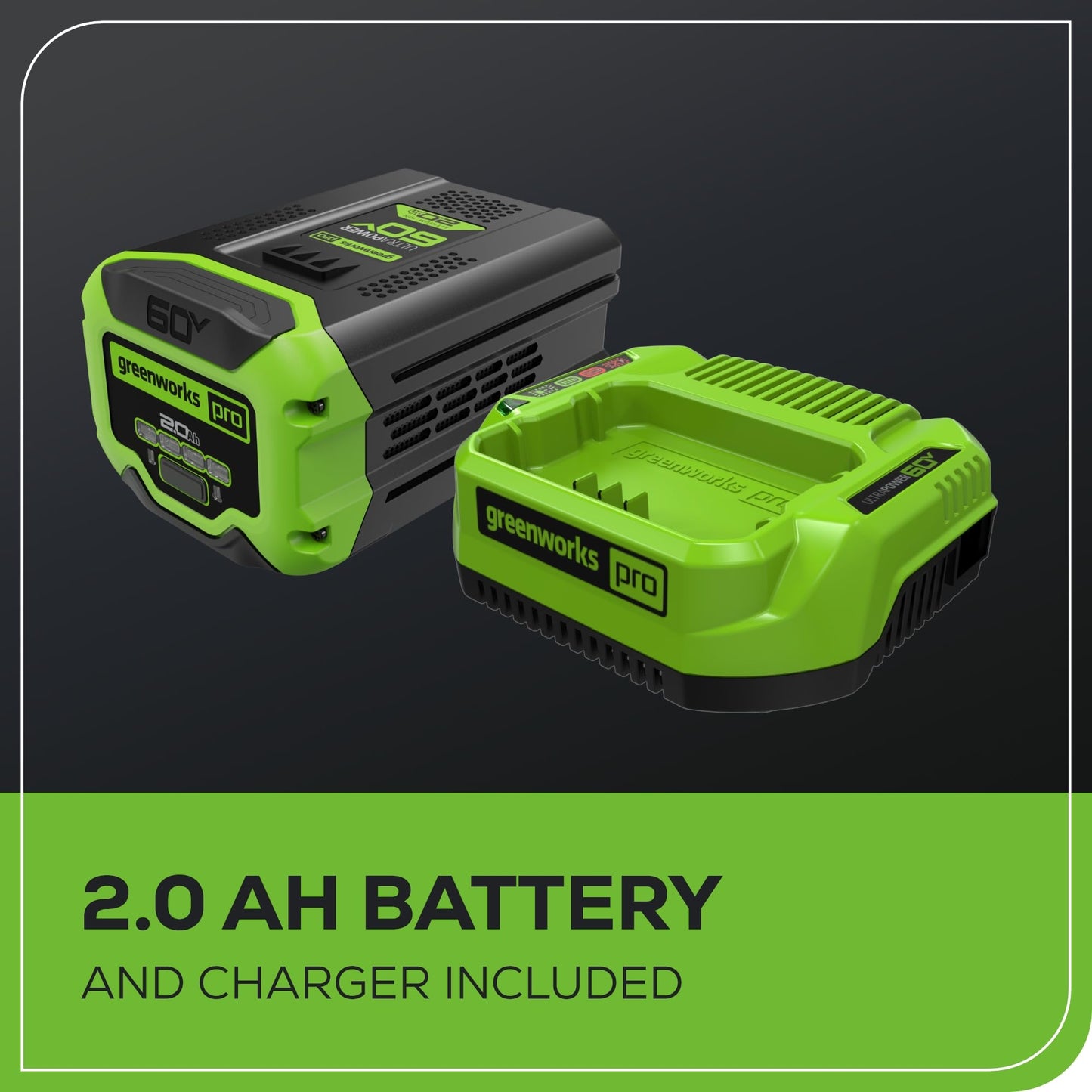 Greenworks 60V 8" Brushless Cordless Edger with 2.0Ah Battery & Charger – Tool-Free Depth Adjustment, Lightweight Lawn Edging Tool, 4-Year Warranty
