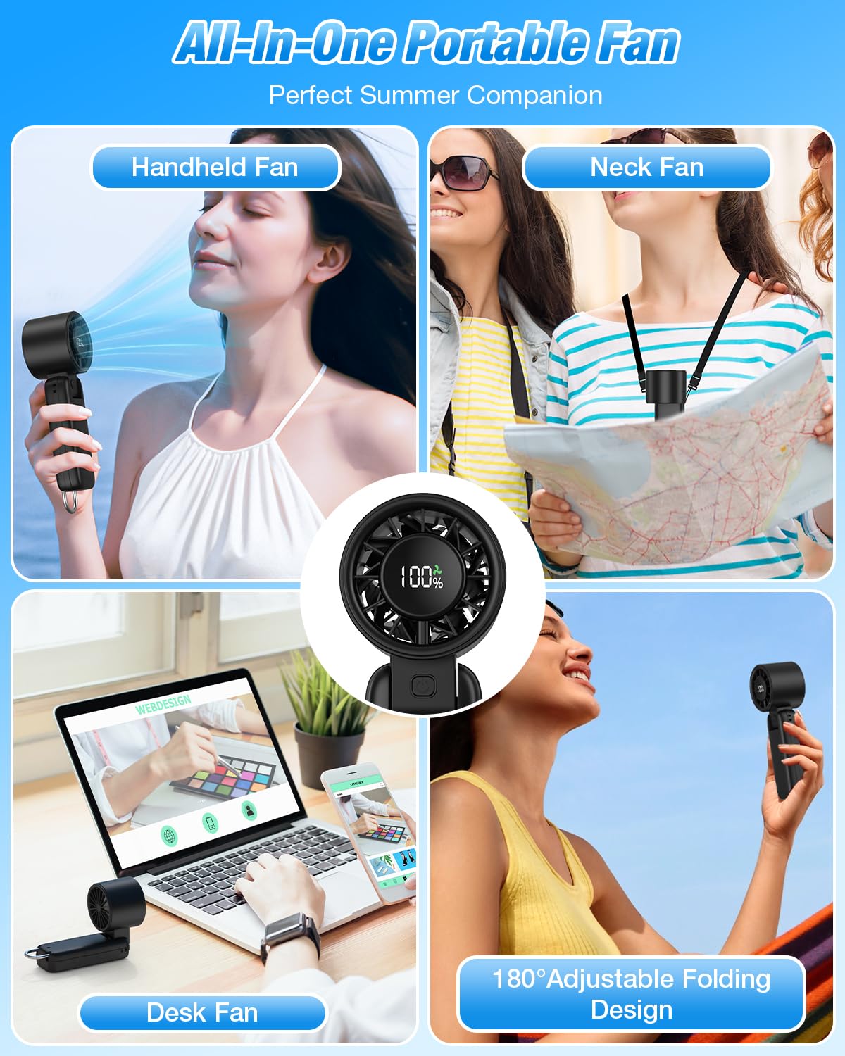 🔥79% Off!🔥4 in 1 Handheld Portable Turbo Fan