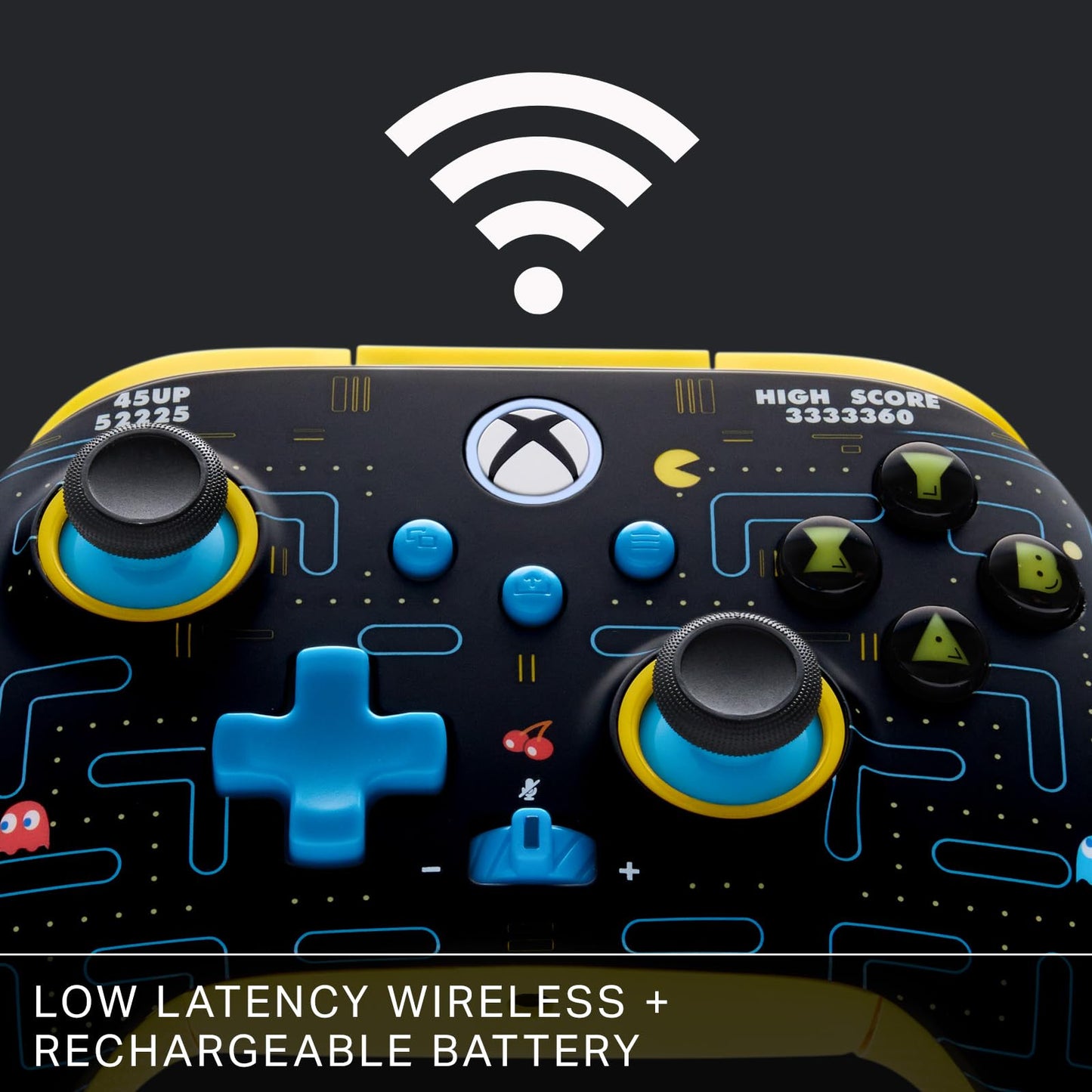 PowerA Wireless Controller for Xbox Series X|S - PAC-MAN SE, hall effect thumbsticks, low latency wireless, officially licensed, works with Xbox One and Windows 10/11