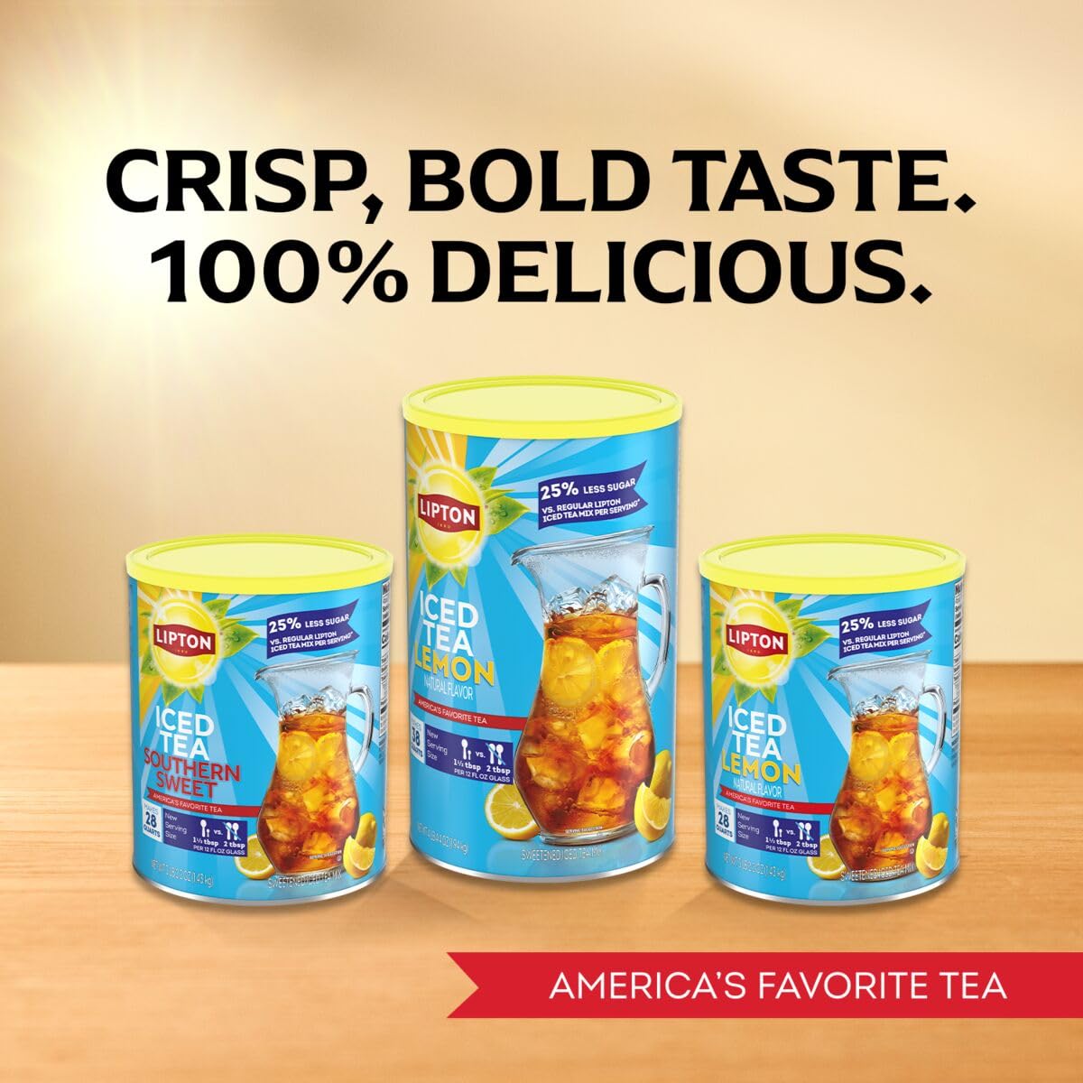 Lipton Reduced Sugar Iced Tea Mix, Lemon Flavor, Makes 10 Quarts (Pack of 6)