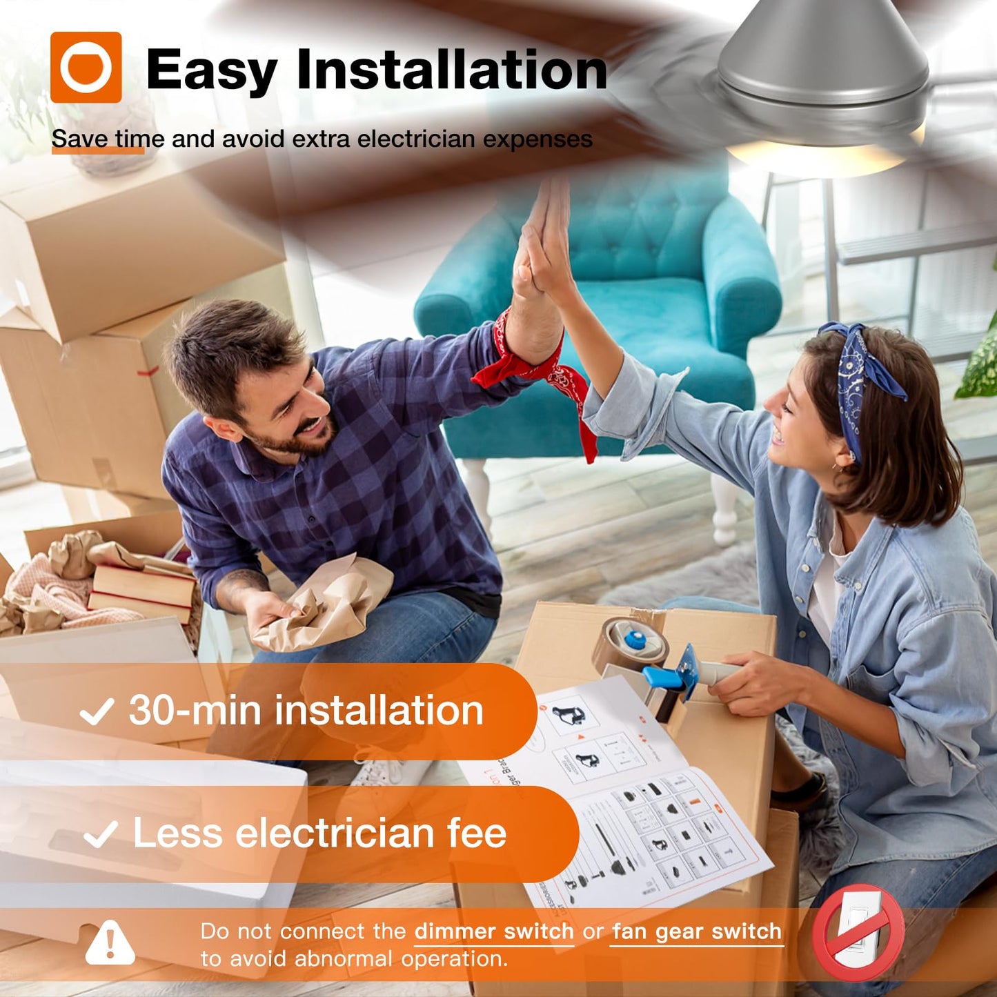 addlon Ceiling Fans with Lights, 52 Inch Low Profile Ceiling Fan with Light and Remote Control, Flush Mount, Reversible, 3CCT, Dimmable, Quiet, Silver Ceiling Fan for Bedroom Indoor/Outdoor Use