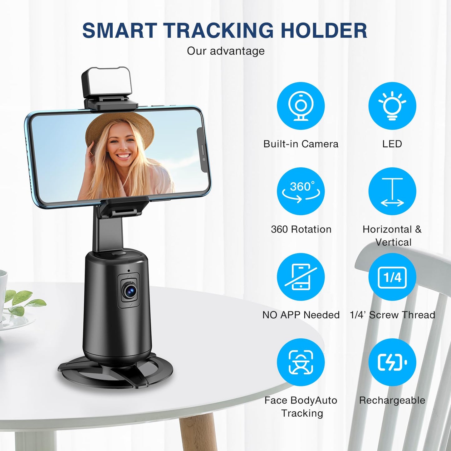 🔥70% Off!🔥360° Auto Face Tracking Tripod for Phones
