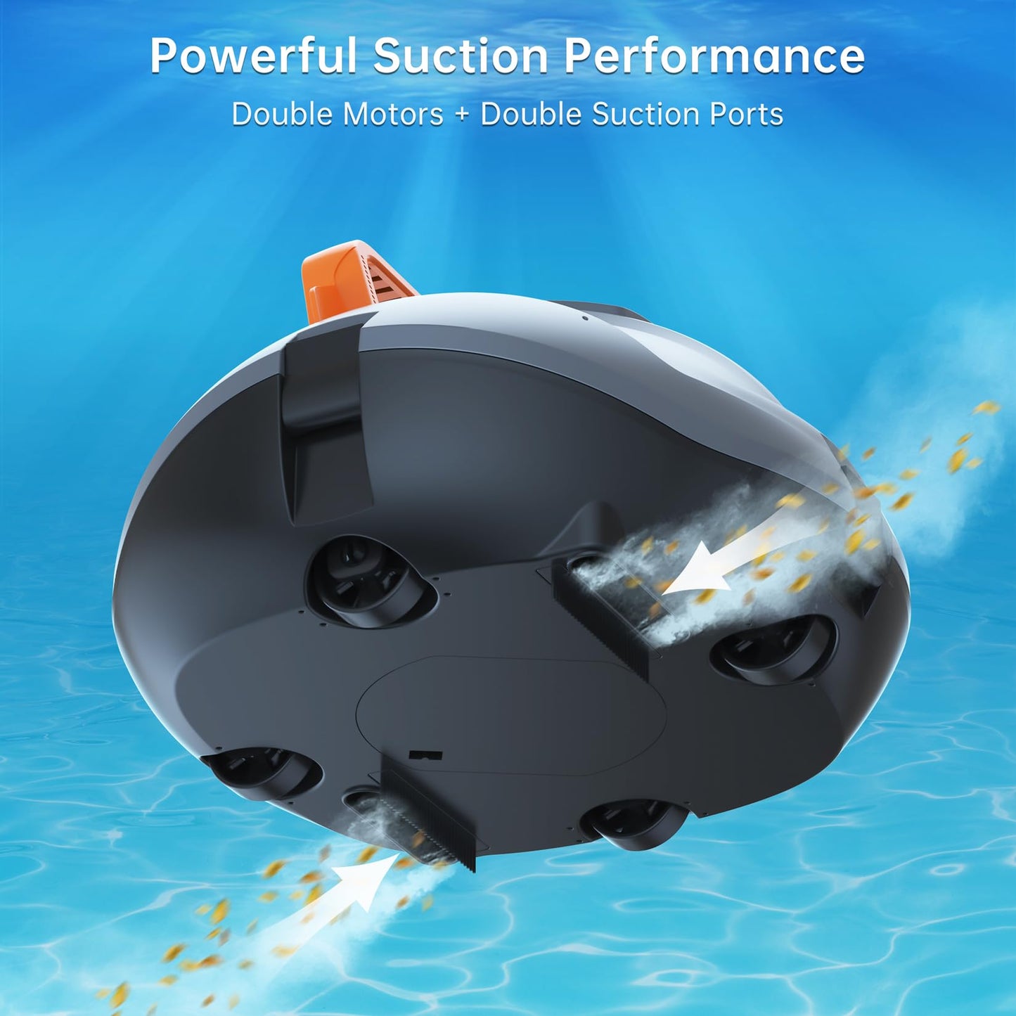 CoasTeering Planet Edge Cordless Pool Vacuum Robot, with 120-Min Runtime, Powerful Dual-Motor, Adjustable Cleaning Paths, Robotic Pool Cleaner for for Above Ground Pool and Flat Pools Up to 850 Sq.ft