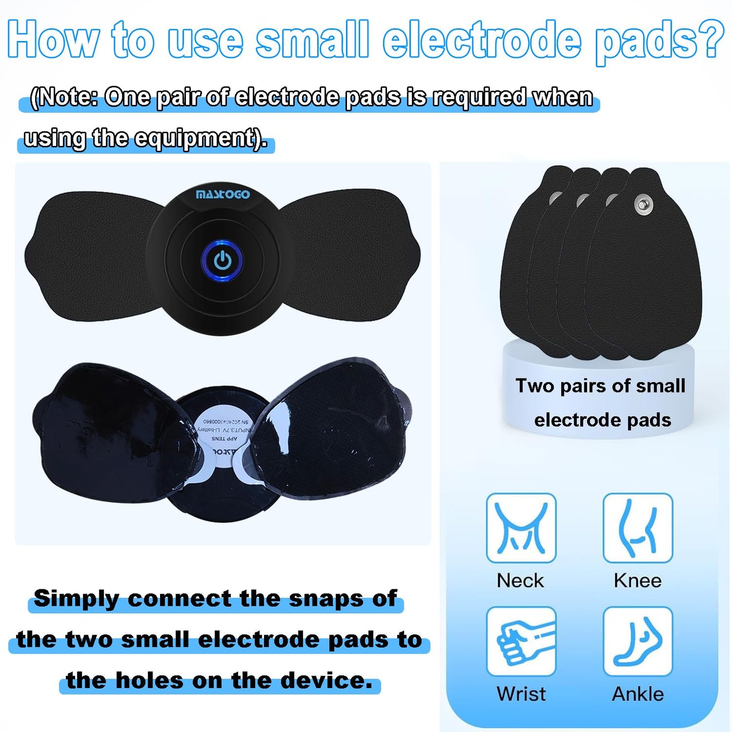 MASTOGO Wireless TENS Unit Back Pain Relief Massager- Muscle Stimulator Machine - Wireless TENS Unit Muscle Stimulator- tens Unit