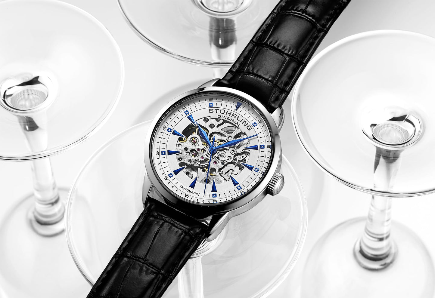 🔥88% Off!🔥Stuhrling Original Mens Skeleton Automatic Dress Watch
