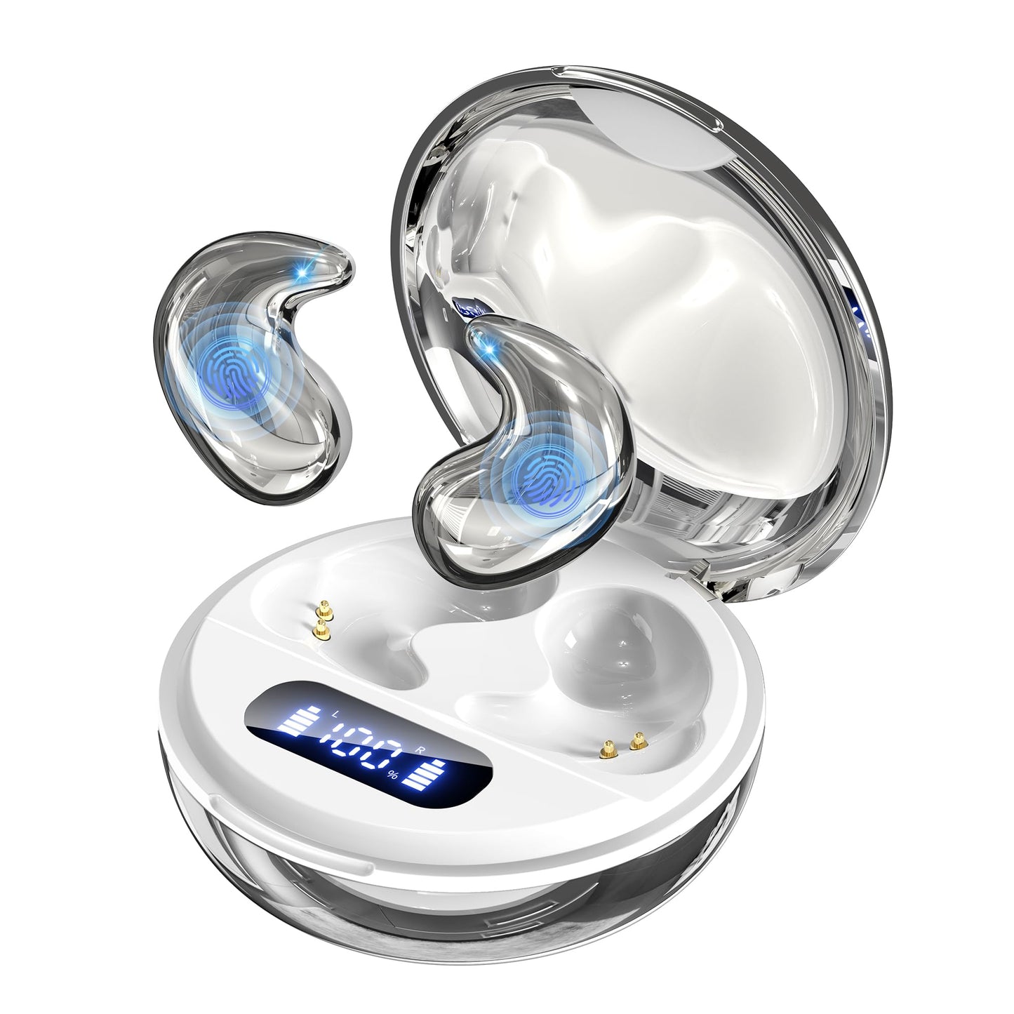 Sleep Earbuds for Side Sleepers, Invisible Flat Bluetooth Sleeping Earbuds, Zero Pressure White Noise Sleep Headphones, No Lights or Alerts, Tiny Hidden Earbuds for All Night Undisturbed Sleep