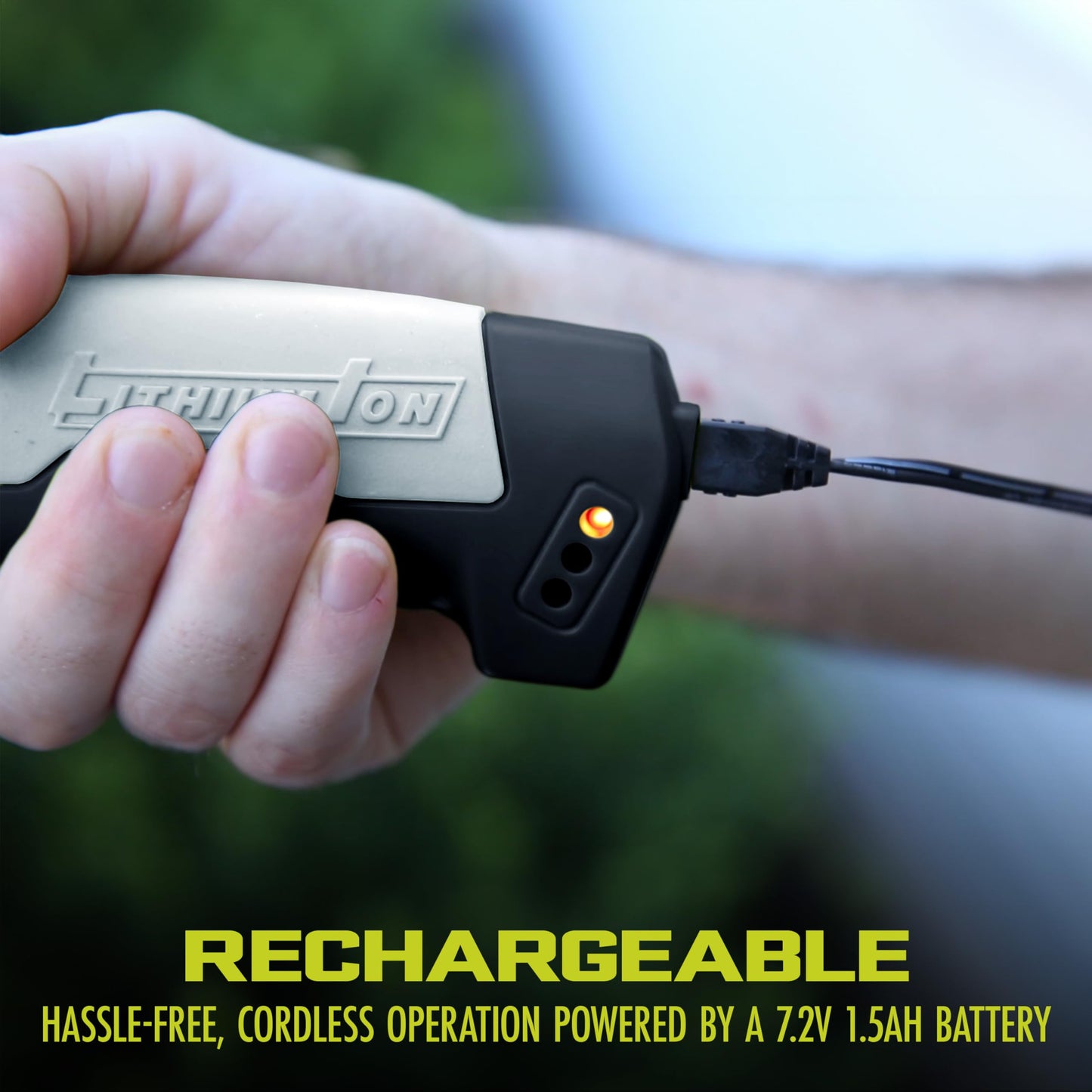 Sun Joe 2 in 1 Cordless 7.2V Handheld 4" Grass Shear and 6" Hedge Trimmer, Battery Powered, Built-In Safety Switch and Blade Safety Cover