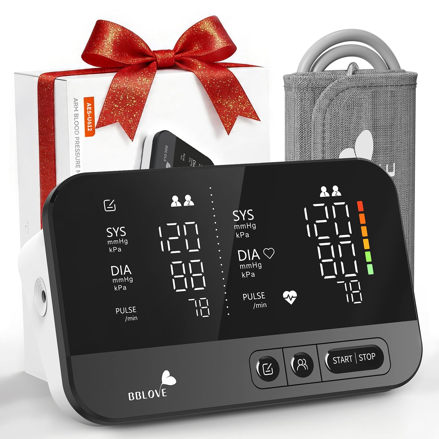 Clinical Accurate Blood Pressure Monitors for Home Use,FSA&HSA Eligible,Dual-Screen,One-Touch Automatic Measurement,2 Users, Voice & Mute,Large LED display screen, Birthday Gifts for Family and Friend