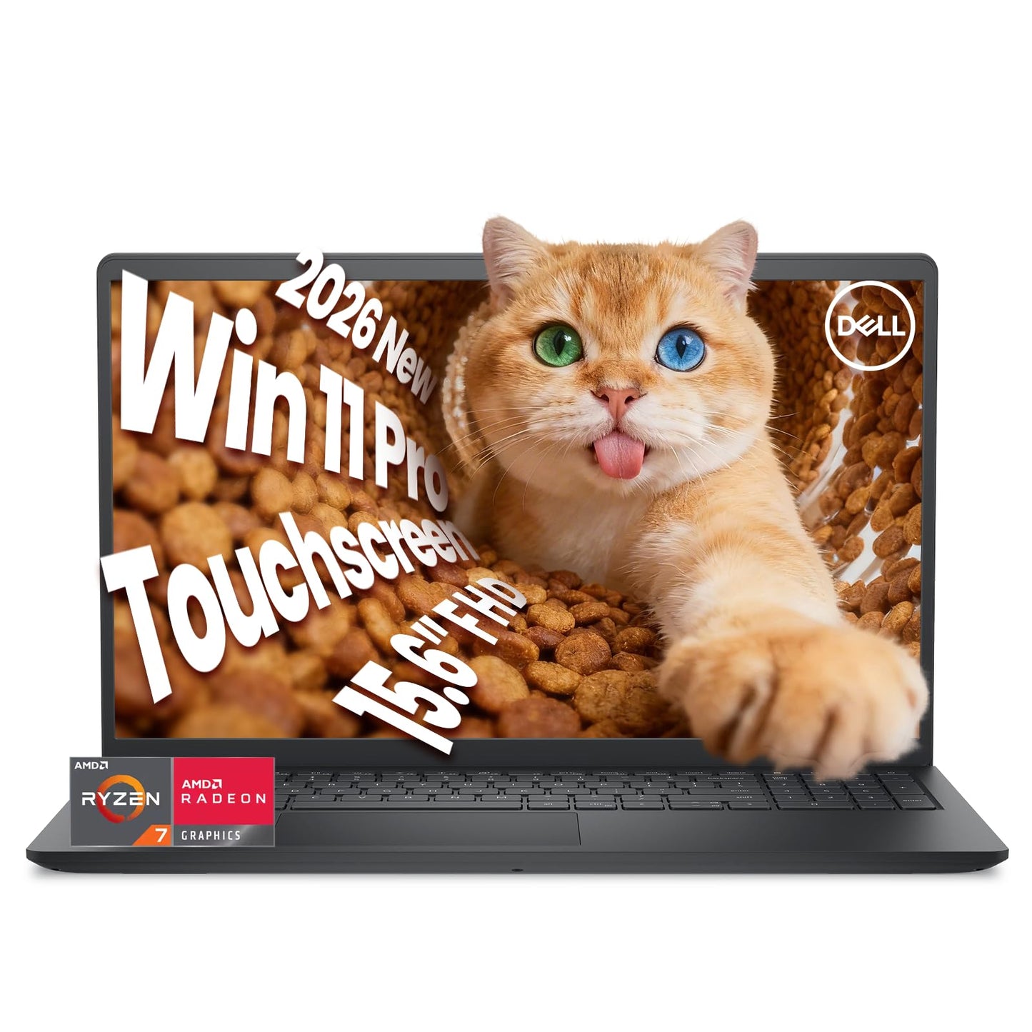 Dell Inspiron 15 Touchscreen Laptop Computer, 15.6" FHD Anti-Glare, AMD Ryzen 7 7730U, 20GB RAM, 512GB SSD, Windows 11 Pro, Numeric Keypad, Copilot AI, Business & Students, Office 365 for the Web