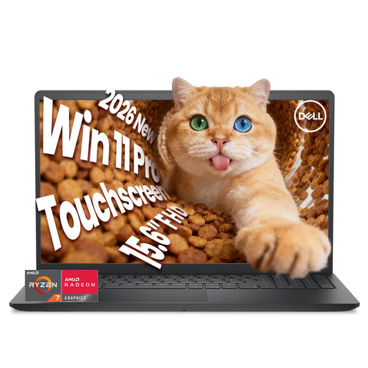 Dell Inspiron 15 Touchscreen Laptop Computer, 15.6" FHD Anti-Glare, AMD Ryzen 7 7730U, 20GB RAM, 512GB SSD, Windows 11 Pro, Numeric Keypad, Copilot AI, Business & Students, Office 365 for the Web