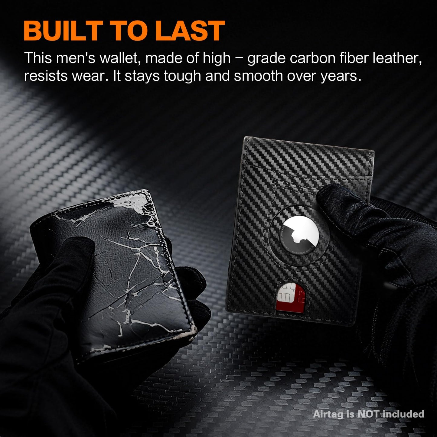 🔥72% Off!🔥Wallet for Men Slim RFID Blocking Bifold Carbon Fiber