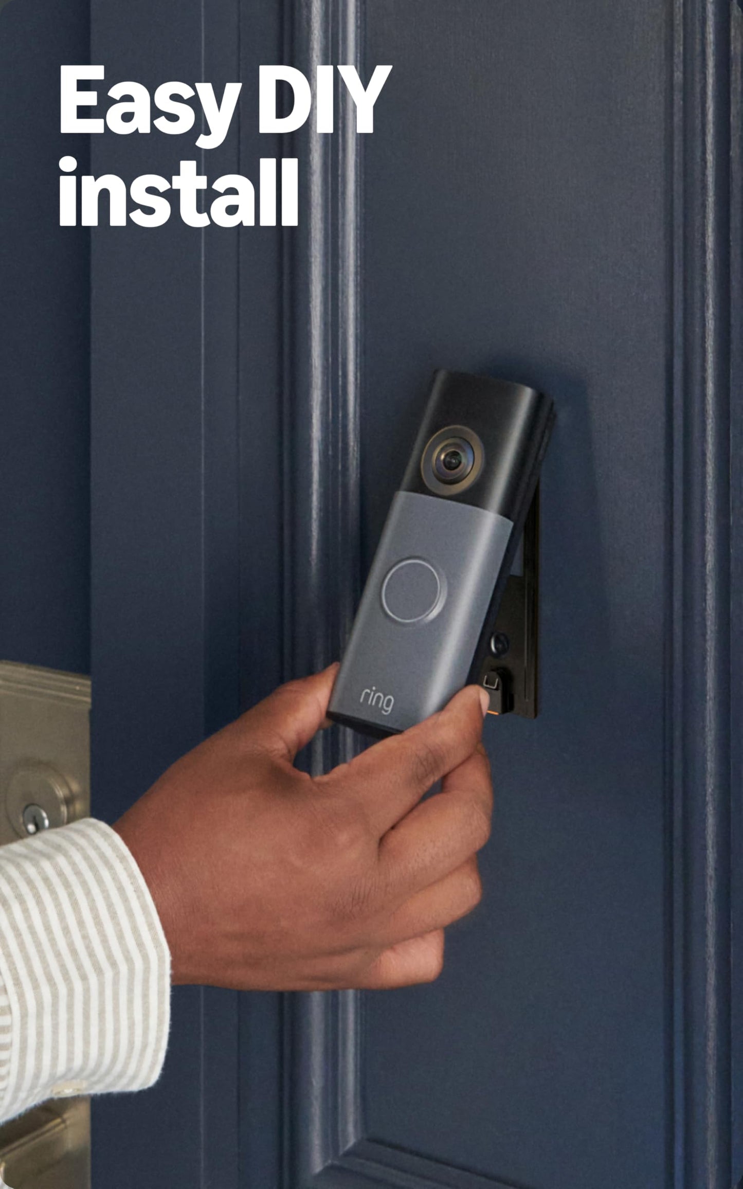 Ring Battery Doorbell (newest model), Retinal 2K with wide-angle video, up to 6x Enhanced Zoom, Two-Way Talk, and Built-In Battery, 2-pack Speckled Gray