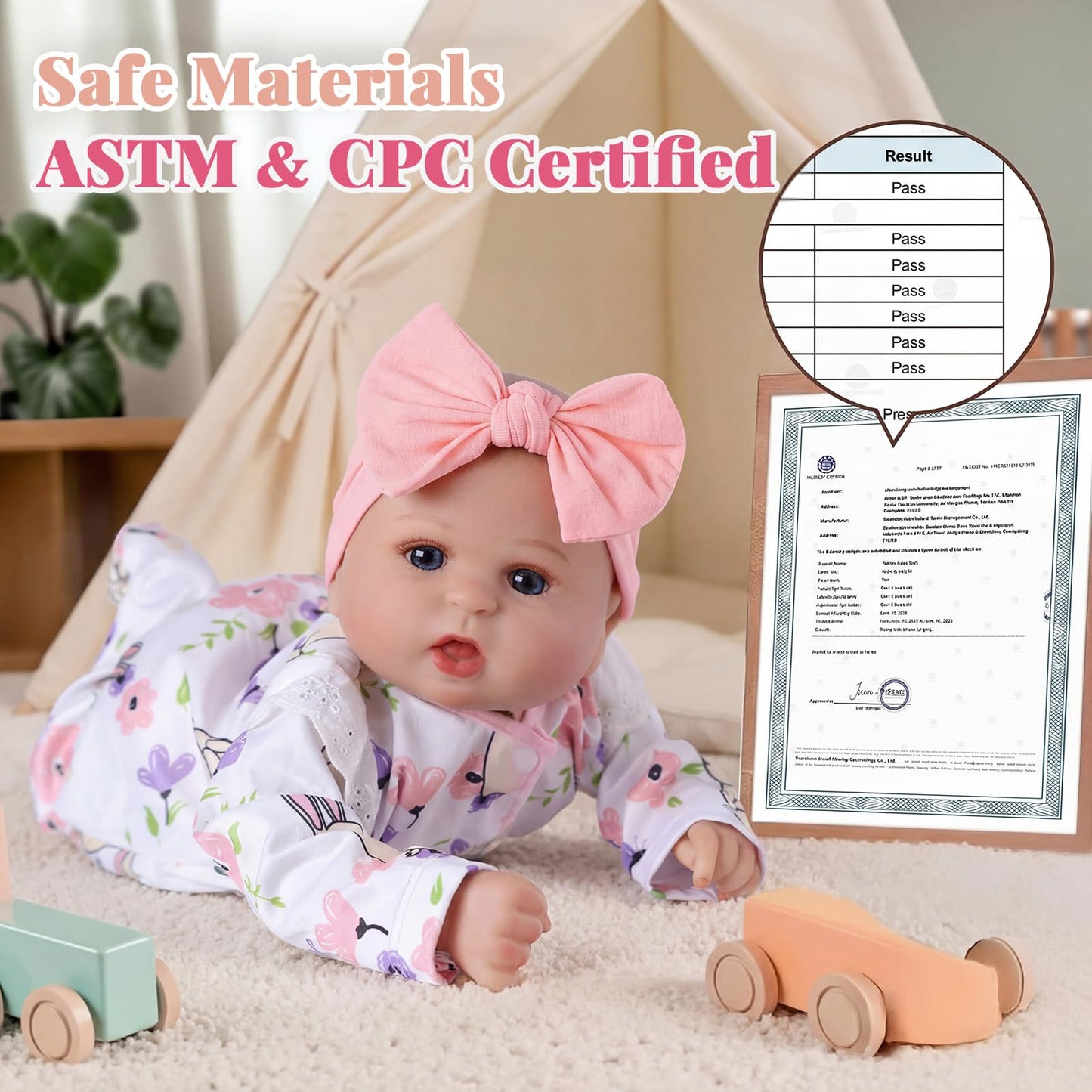 BABESIDE Lifelike Reborn Baby Dolls Dara - 20 Inch Realistic-Newborn Baby Doll Girl Handmade Real Life Baby Dolls with Clothes and Toy Accessories Gift for Kids Age 3+