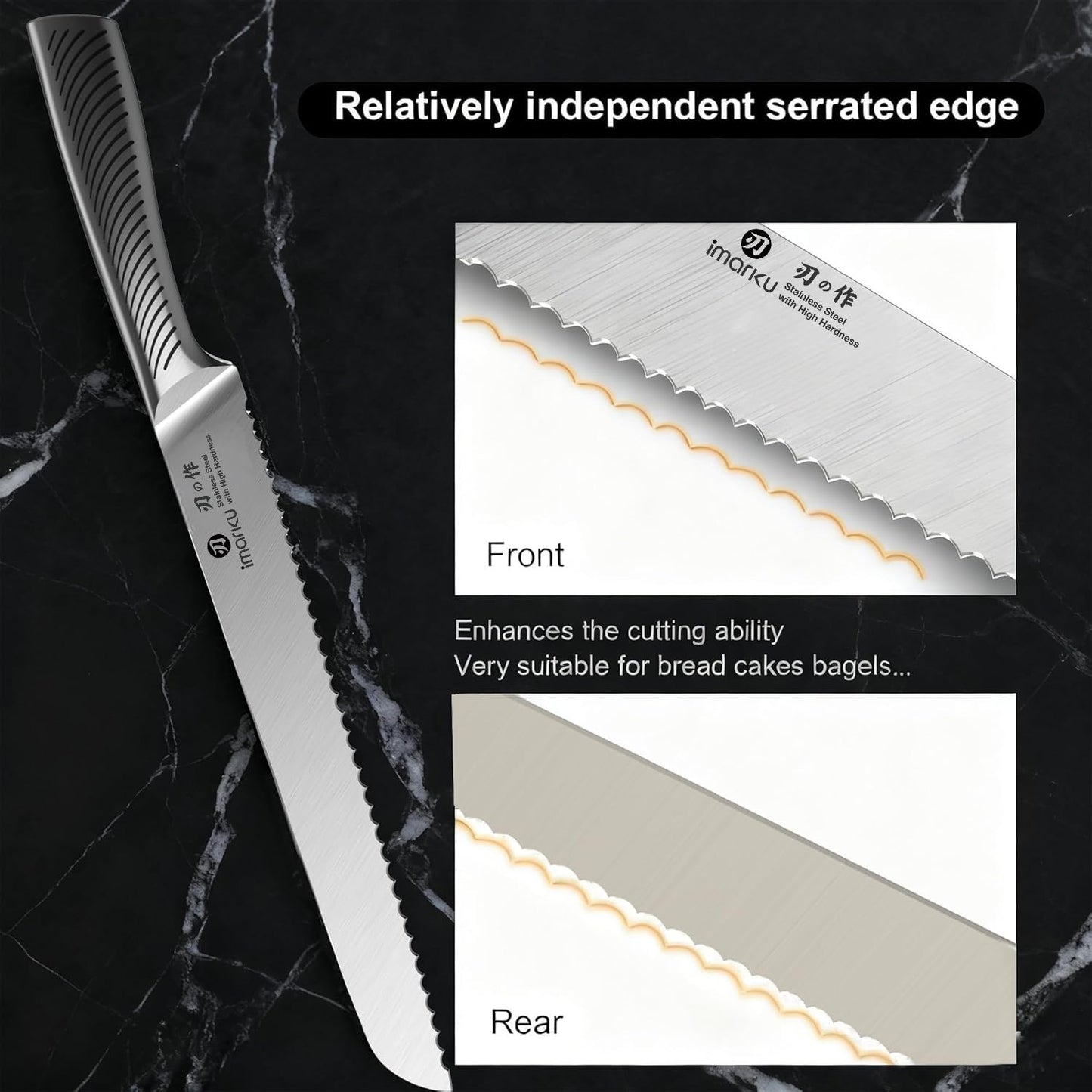 🔥75% Off!🔥imarku Bread Knife 10 Inch: Japanese High Carbon Stainless Steel