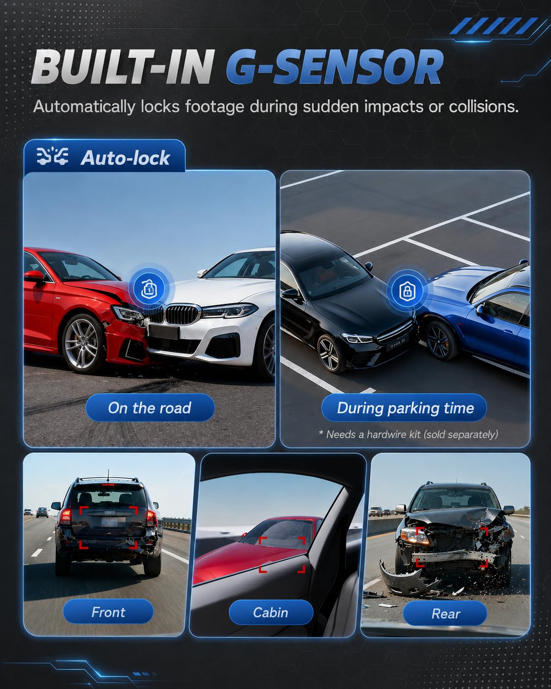 🔥70% Off!🔥TERUNSOUl 3 Channel 4K+4K+1080P Dash Cam