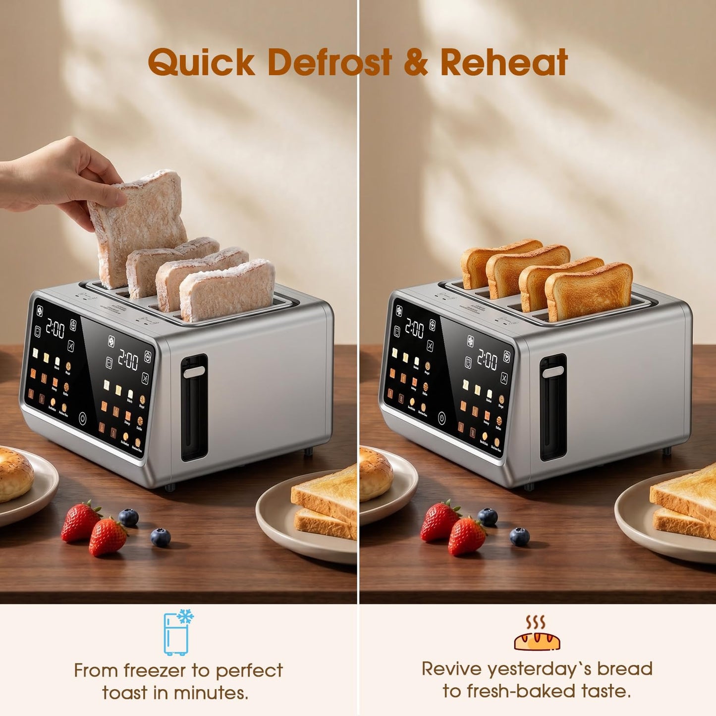 🔥70% off!🔥4 Slice Toaster with Dual Touchscreen