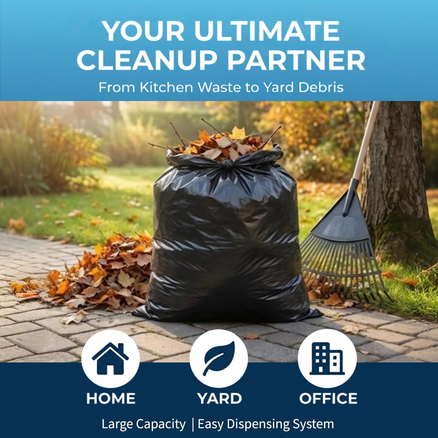 T.FORING 40-45 Gallon Black Trash Bags 120 Count - 37''x45'' Large Garbage Bags Unscented, 40+ Gallon Trash Can Liners, Multipurpose for Office, Outdoor, Recycling and Commercial