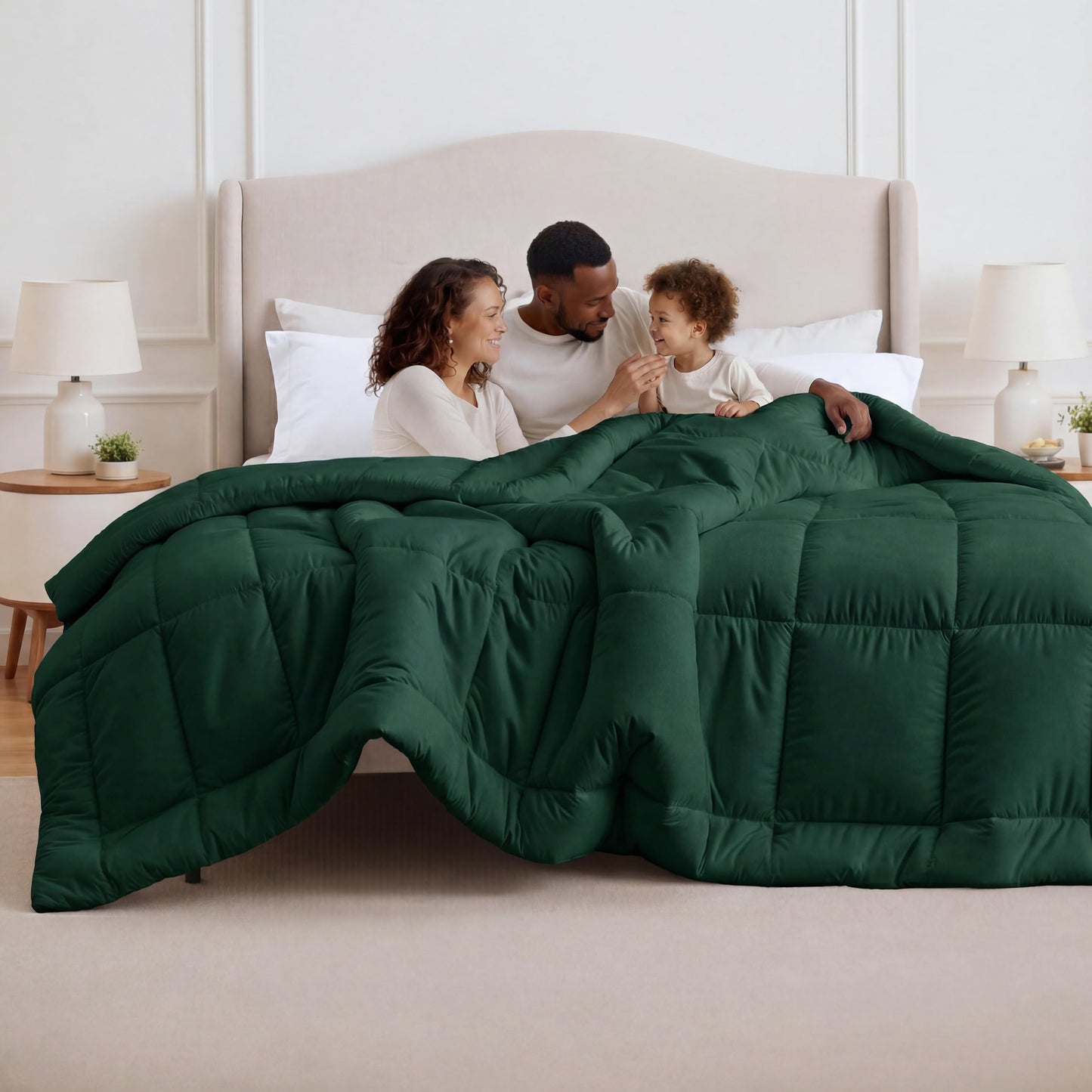 Bedsure Comforter Duvet Insert - Quilted Comforters Queen Size, All Season Duvet, GentleSoft Down Alternative Bedding Blanket, with 8 Tabs, Gifts for Women/Men, White, Queen 88 x 88 Inches