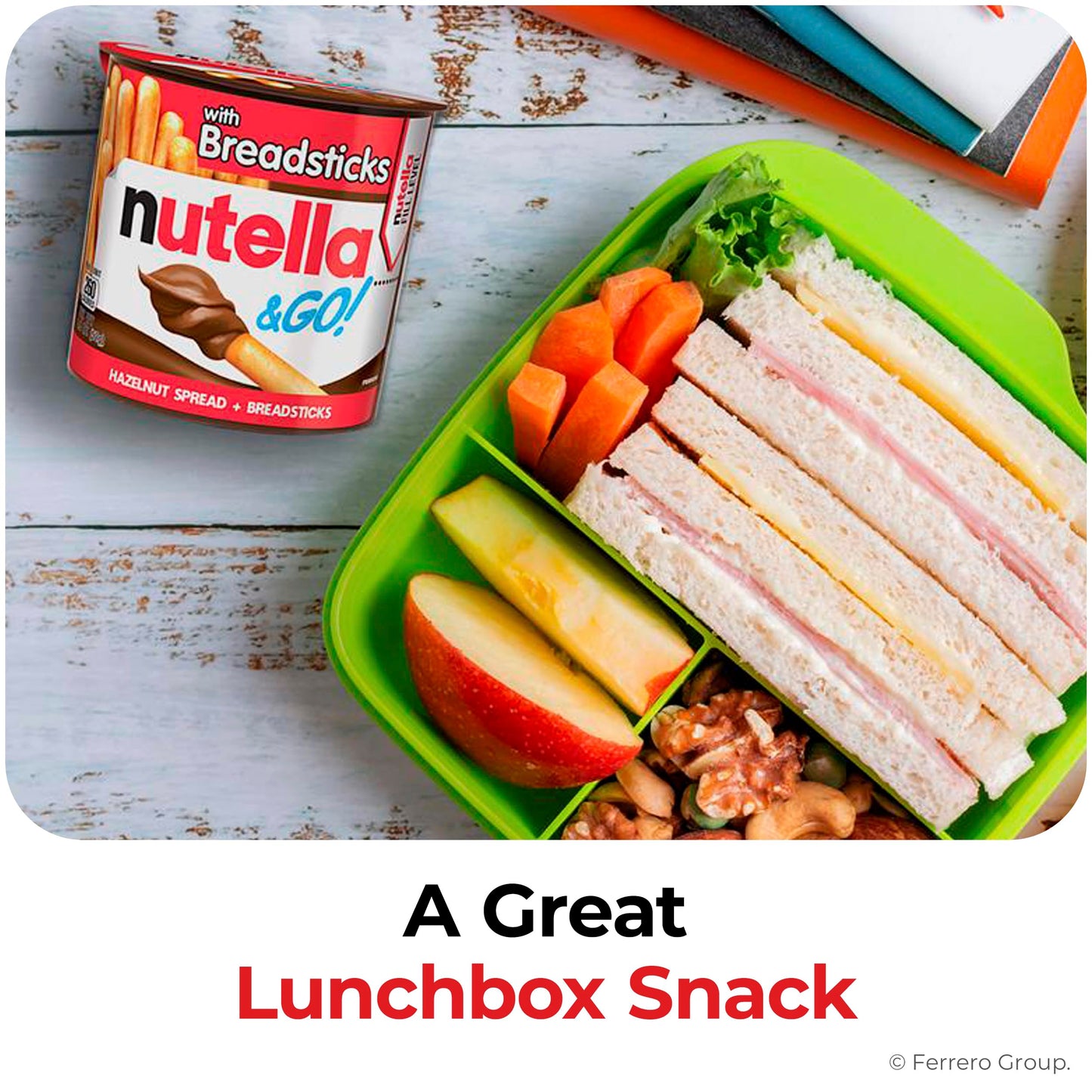 Nutella & GO! Chocolate Hazelnut Spread with Cocoa + Breadsticks, 12 Snack Packs, 1.8 oz Each