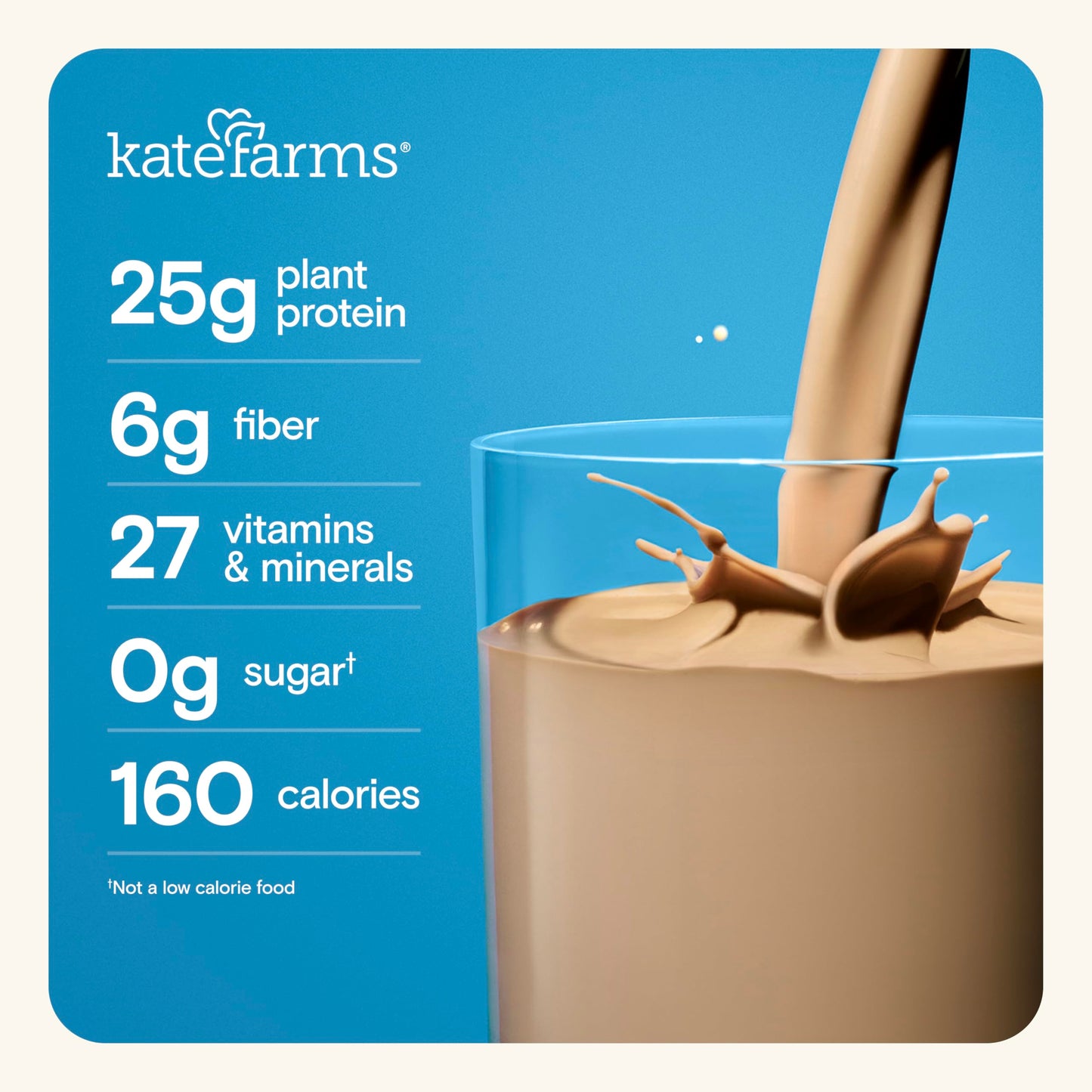 KATE FARMS Organic High Protein Chocolate Nutrition Shake, 25g Protein, 6g Fiber, 27 Vitamins and Minerals, 0g Sugar, Protein Drink, 11 oz (12 Pack)