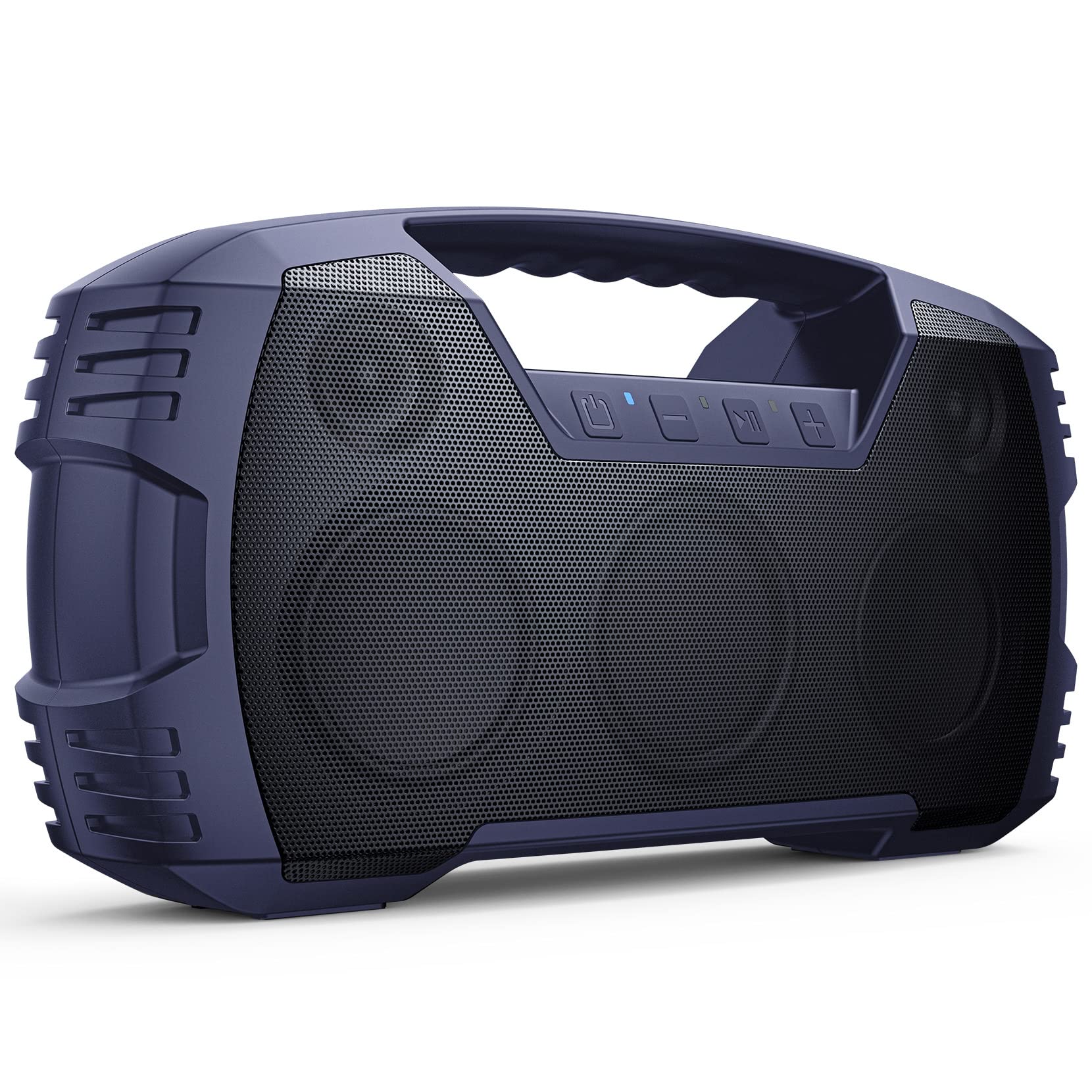 IPX7 Waterproof Outdoor Bluetooth Speaker, Wireless, 90W(Peak), 32H Playtime, Floating Design, Deep Bass & Loud Stereo Sound, Portable with Handle, Rugged for Pool, Beach, Kayaking, Hiking, Black
