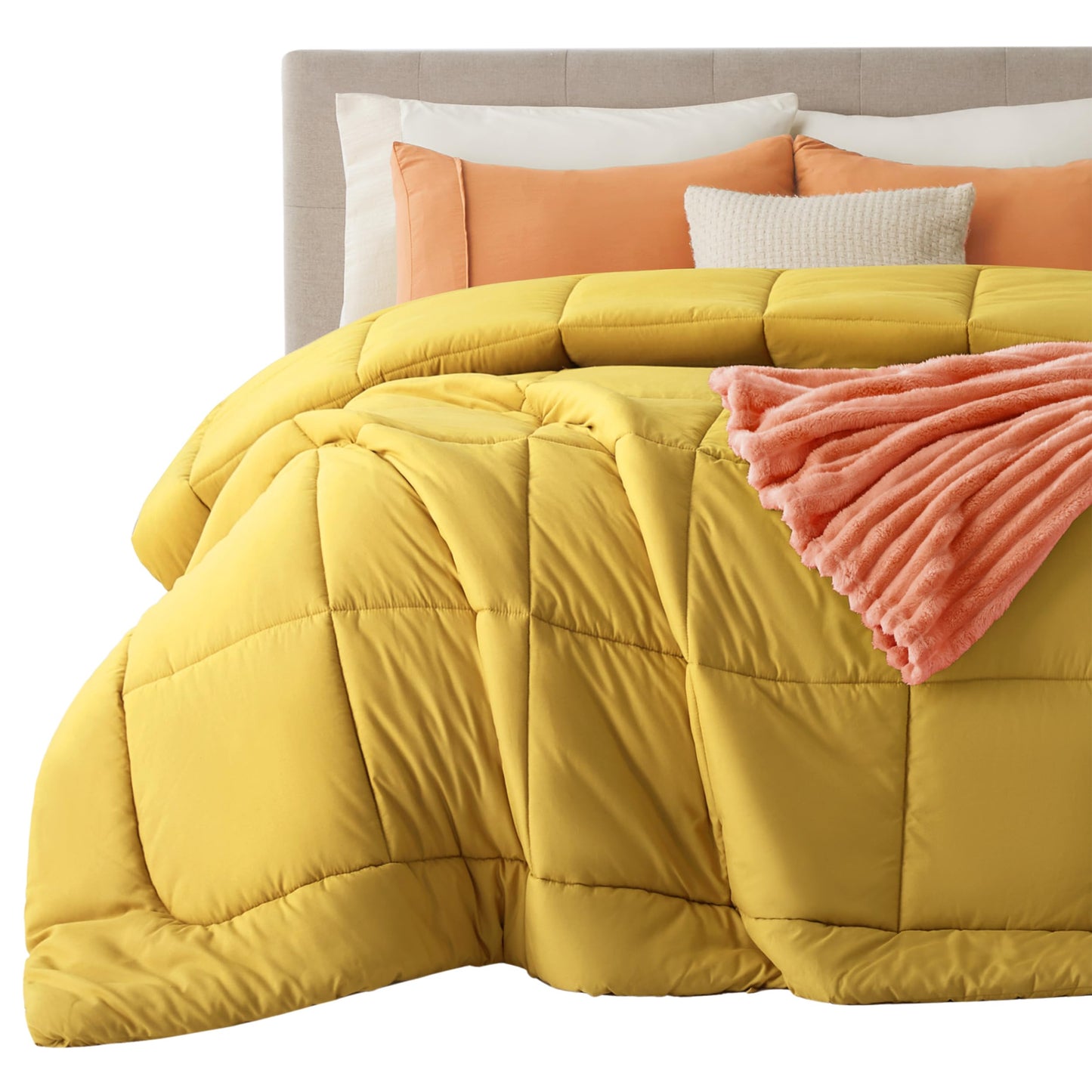 Bedsure Comforter Duvet Insert - Quilted Comforters Queen Size, All Season Duvet, GentleSoft Down Alternative Bedding Blanket, with 8 Tabs, Gifts for Women/Men, White, Queen 88 x 88 Inches