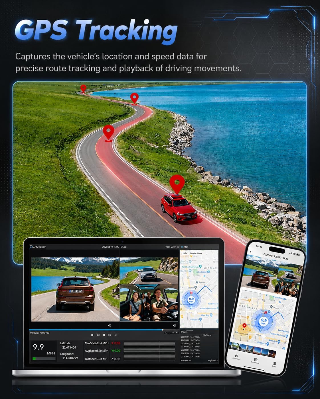 🔥70% Off!🔥TERUNSOUl 3 Channel 4K+4K+1080P Dash Cam