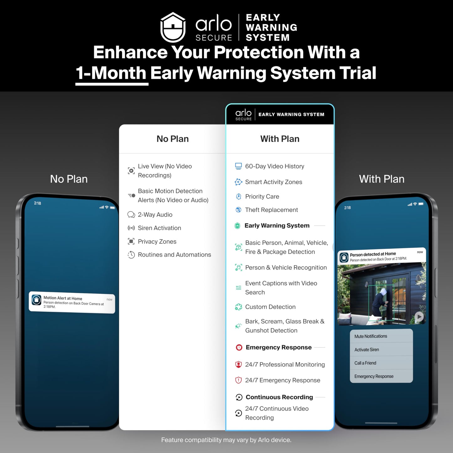 Arlo Video Doorbell 2K + Chime 2 (2nd Gen, Latest Release), Wireless or Wired Option, 2-Way Audio, Night Vision, Head to Toe View, Package Detection, Person & Vehicle Recognition, 1-Month Secure Plan
