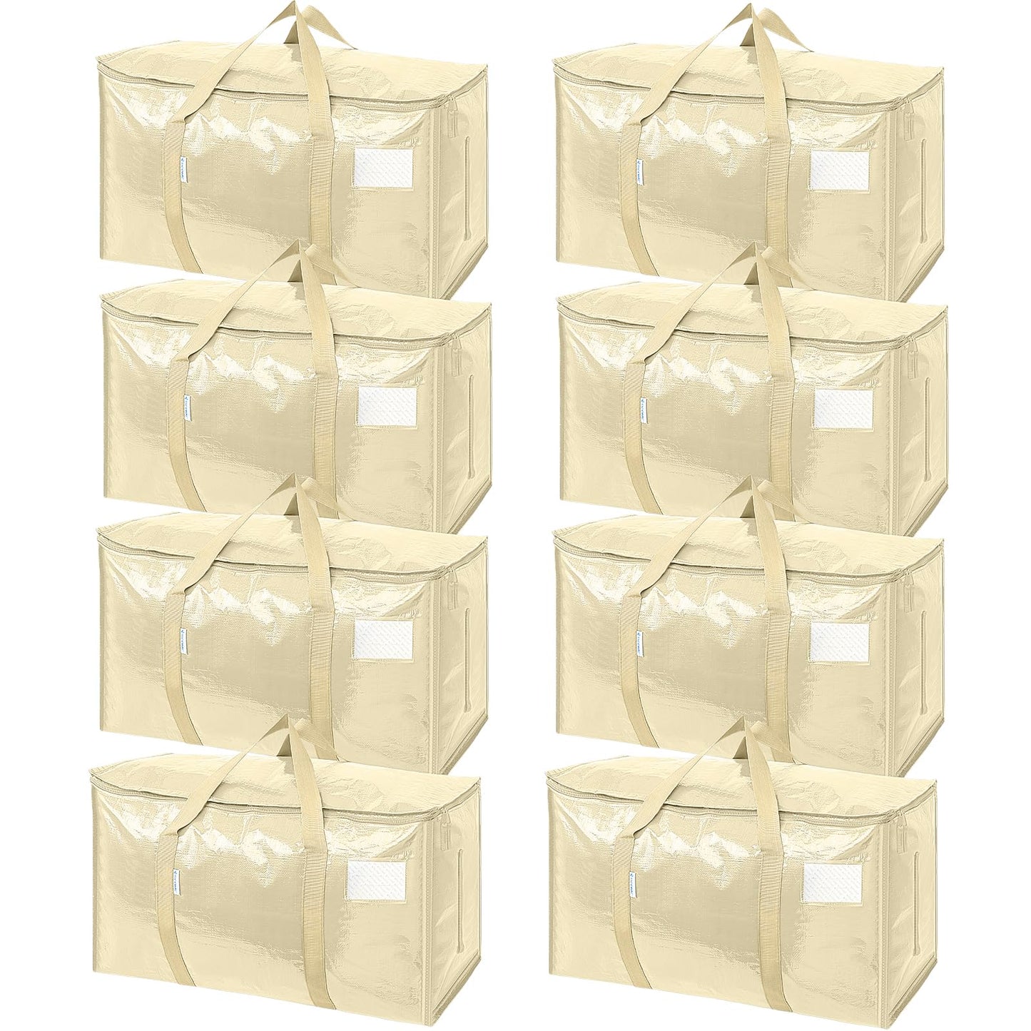 TICONN 12 Pack Extra Large Moving Bags Heavy Duty with Zippers & Carrying Handles, Durable Storage Bags Moving Boxes for Closet Organizers and Storage (12 Pack, Blue)