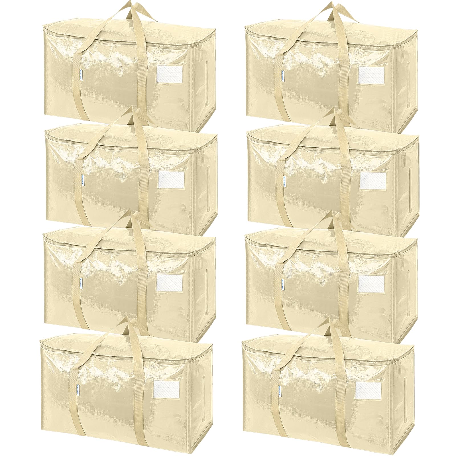 TICONN 12 Pack Extra Large Moving Bags Heavy Duty with Zippers & Carrying Handles, Durable Storage Bags Moving Boxes for Closet Organizers and Storage (12 Pack, Blue)