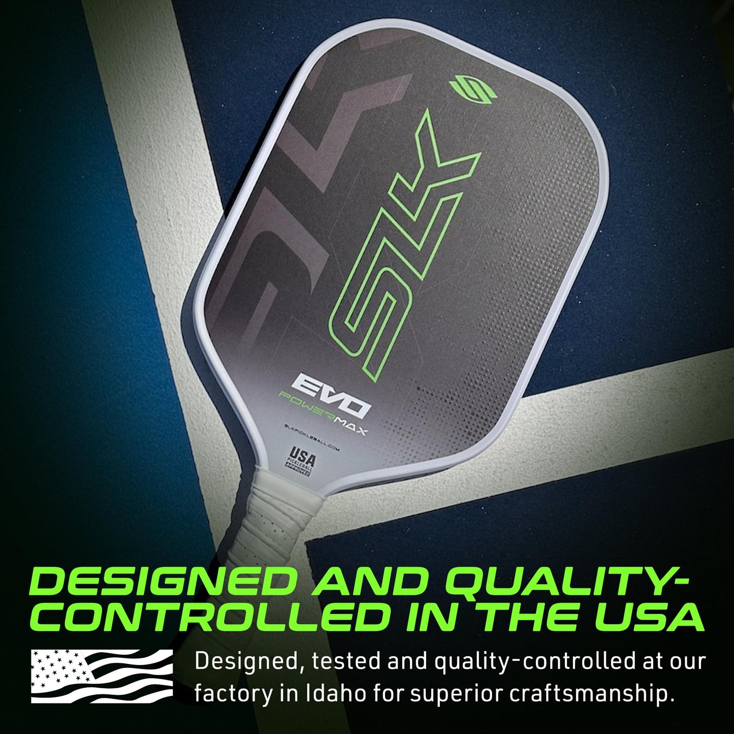 Selkirk Sport SLK Evo Power XL Pickleball Paddle by Selkirk Sport | G9 Power Carbon Fiber Pickleball Paddle with SpinFlex Surface and Rev-Hybrid Polymer Core | Power Green XL
