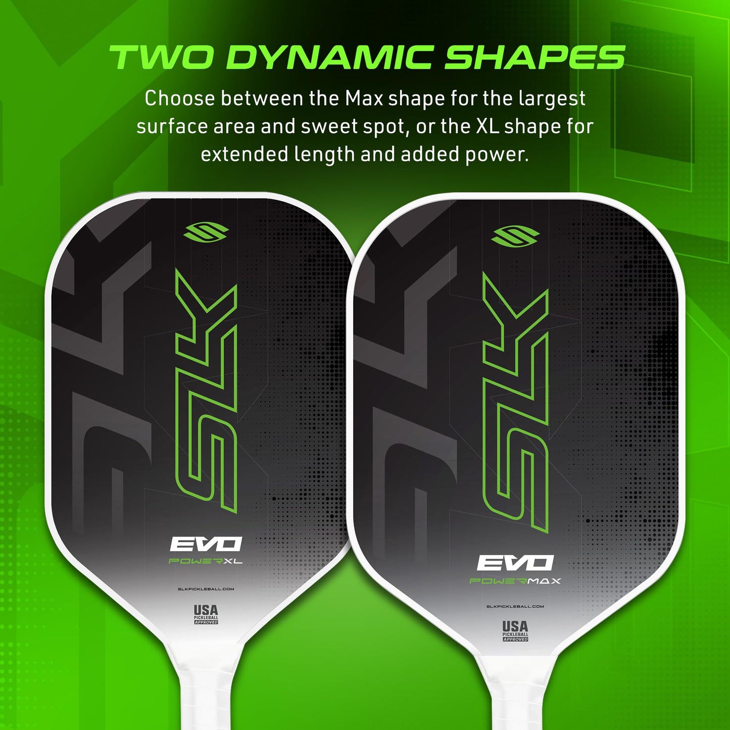 Selkirk Sport SLK Evo Power XL Pickleball Paddle by Selkirk Sport | G9 Power Carbon Fiber Pickleball Paddle with SpinFlex Surface and Rev-Hybrid Polymer Core | Power Green XL
