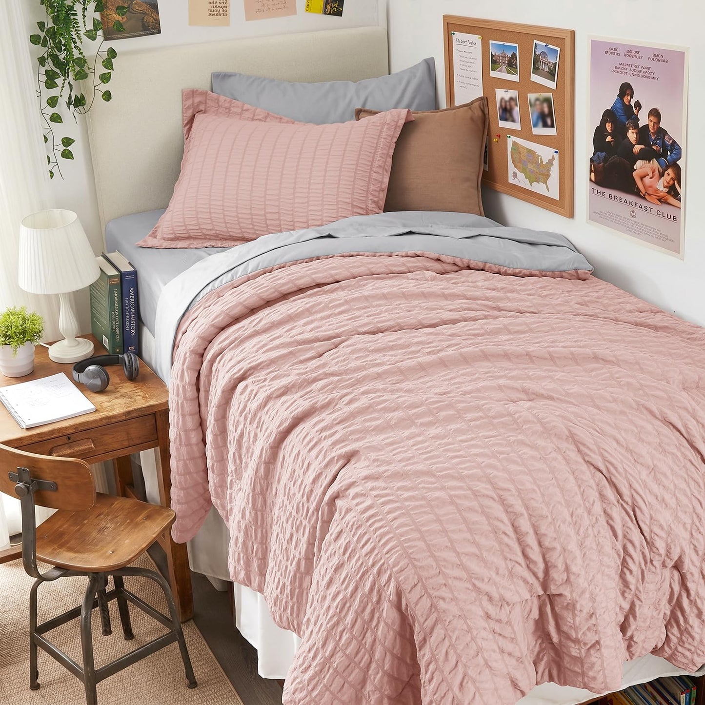 HYMOKEGE Black California King Comforter Set Seersucker 7 Pieces, All Season Luxury Bed in a Bag for Bedroom, Bedding Set with Comforters, Sheets, Pillowcases & Shams