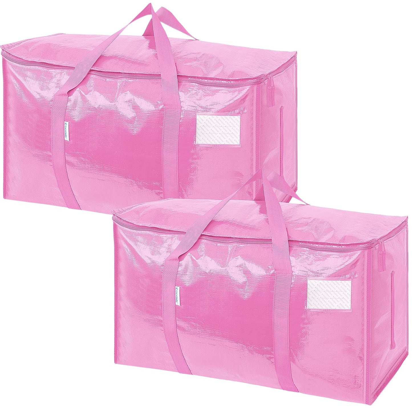 TICONN 12 Pack Extra Large Moving Bags Heavy Duty with Zippers & Carrying Handles, Durable Storage Bags Moving Boxes for Closet Organizers and Storage (12 Pack, Blue)