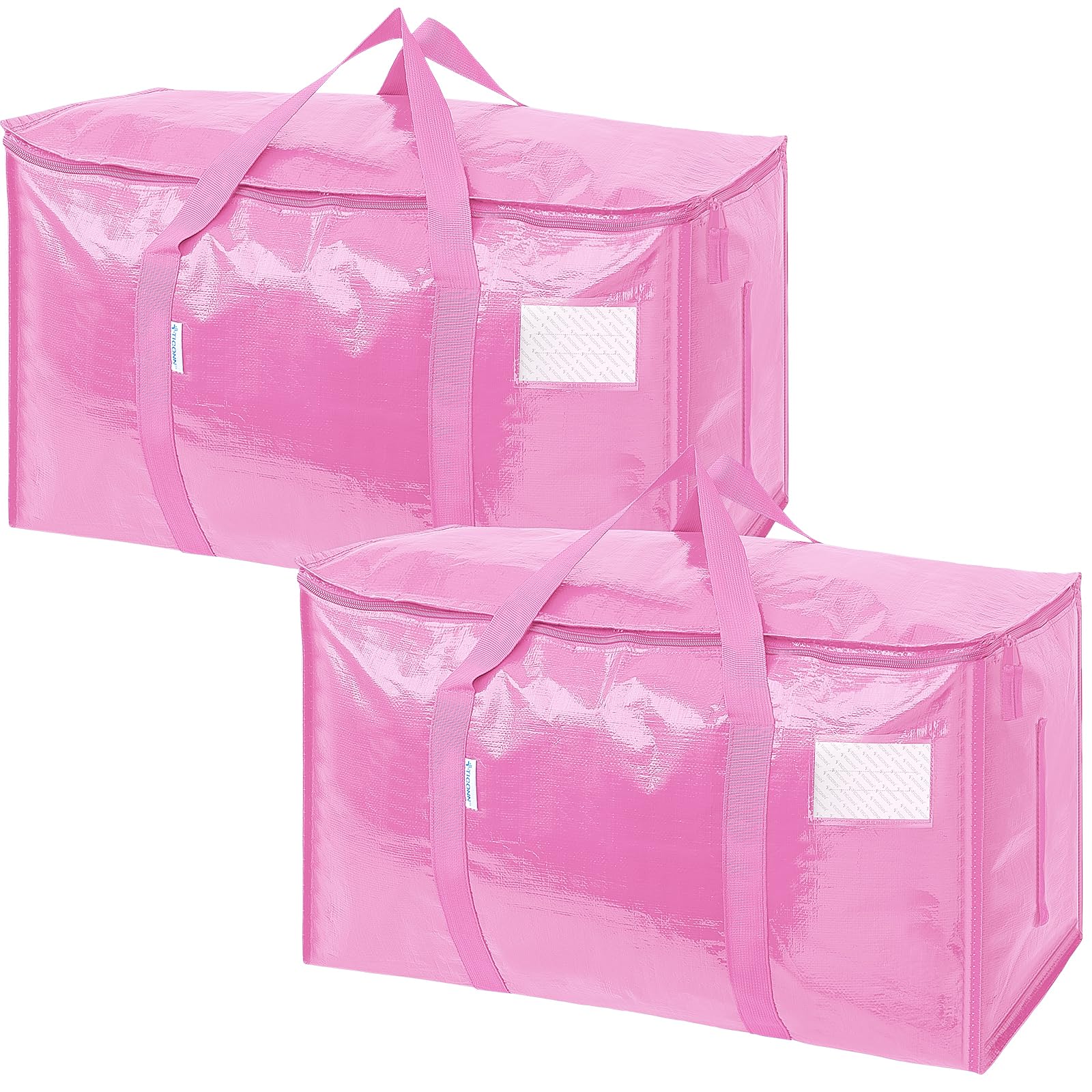 TICONN 12 Pack Extra Large Moving Bags Heavy Duty with Zippers & Carrying Handles, Durable Storage Bags Moving Boxes for Closet Organizers and Storage (12 Pack, Blue)