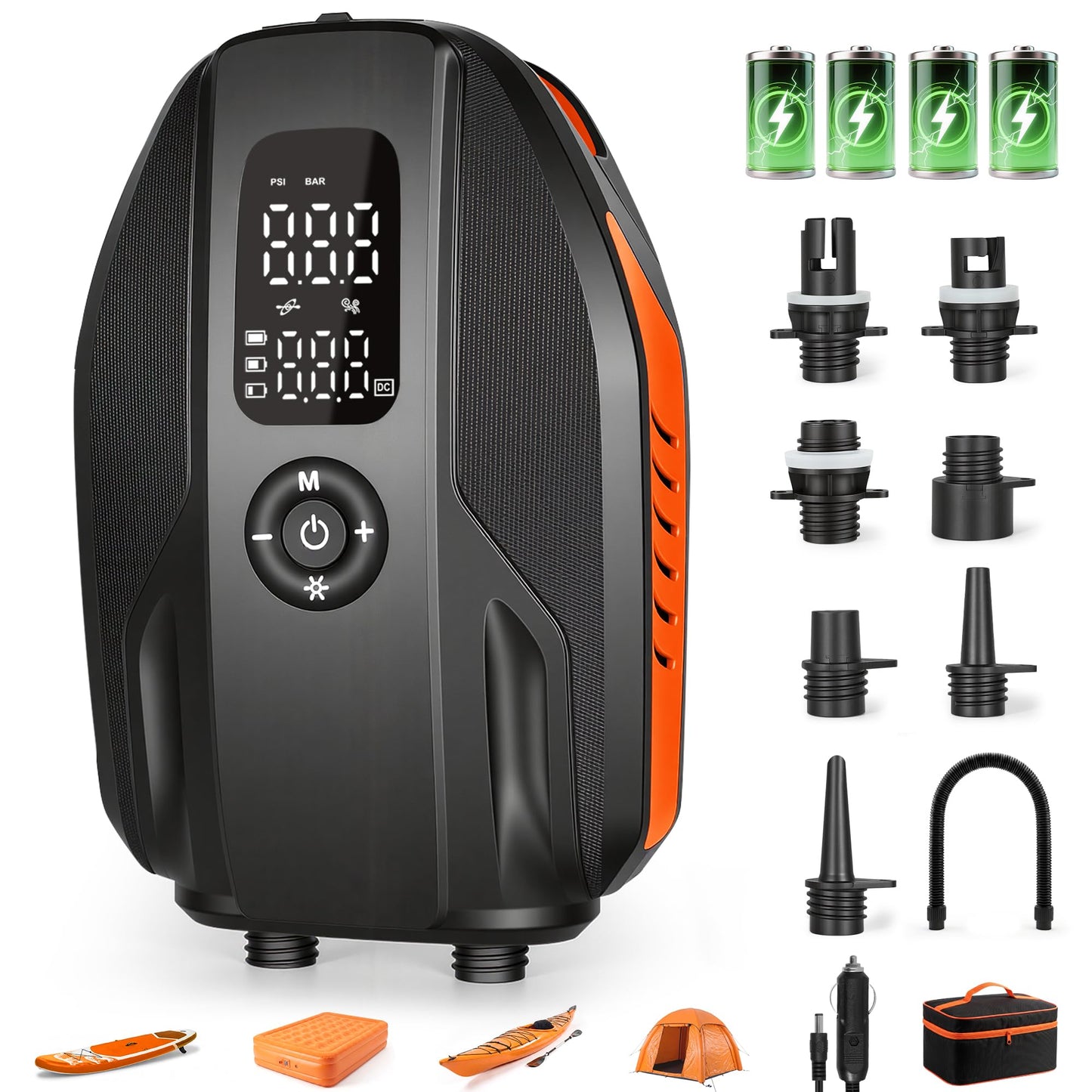 Paddle Board Electric Pump, 18000mAh Rechargeable 20PSI High Pressure SUP Pump, Intelligent Dual Stage Inflation & Deflation, Auto-Off for Stand Up Paddle Boards, Surfing Kite, Tent, Boat